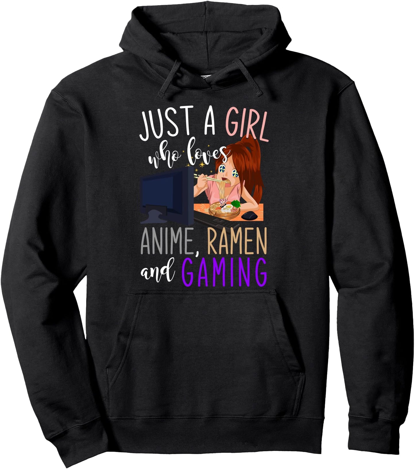 Gaming Japanese Noodles Gamer Girl Gift Idea Ramen Anime Pullover Hoodie