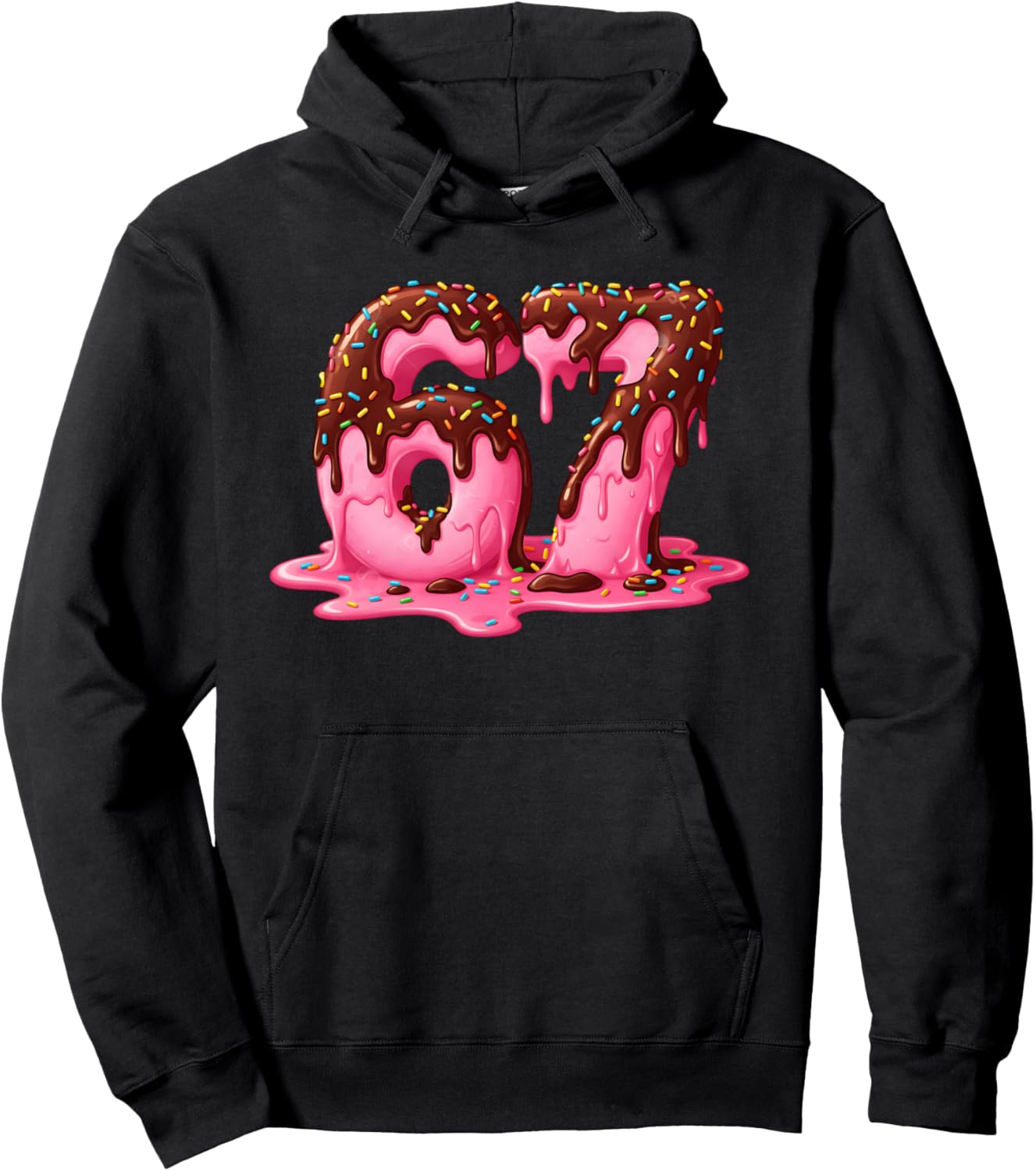 Gen Alpha Slang Kids 67 Ice Cream Drip Six Seven Pullover Hoodie