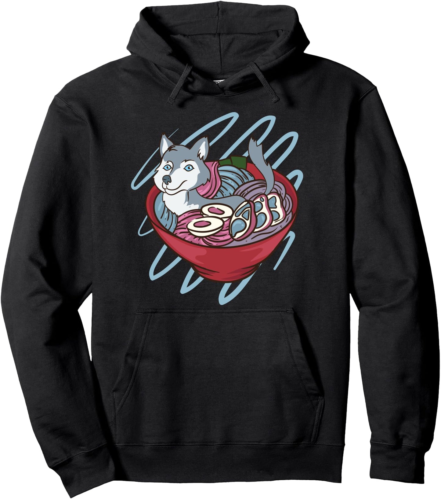 Cute Kawaii Anime - Wolf in Ramen - Japanese Wolves Pullover Hoodie