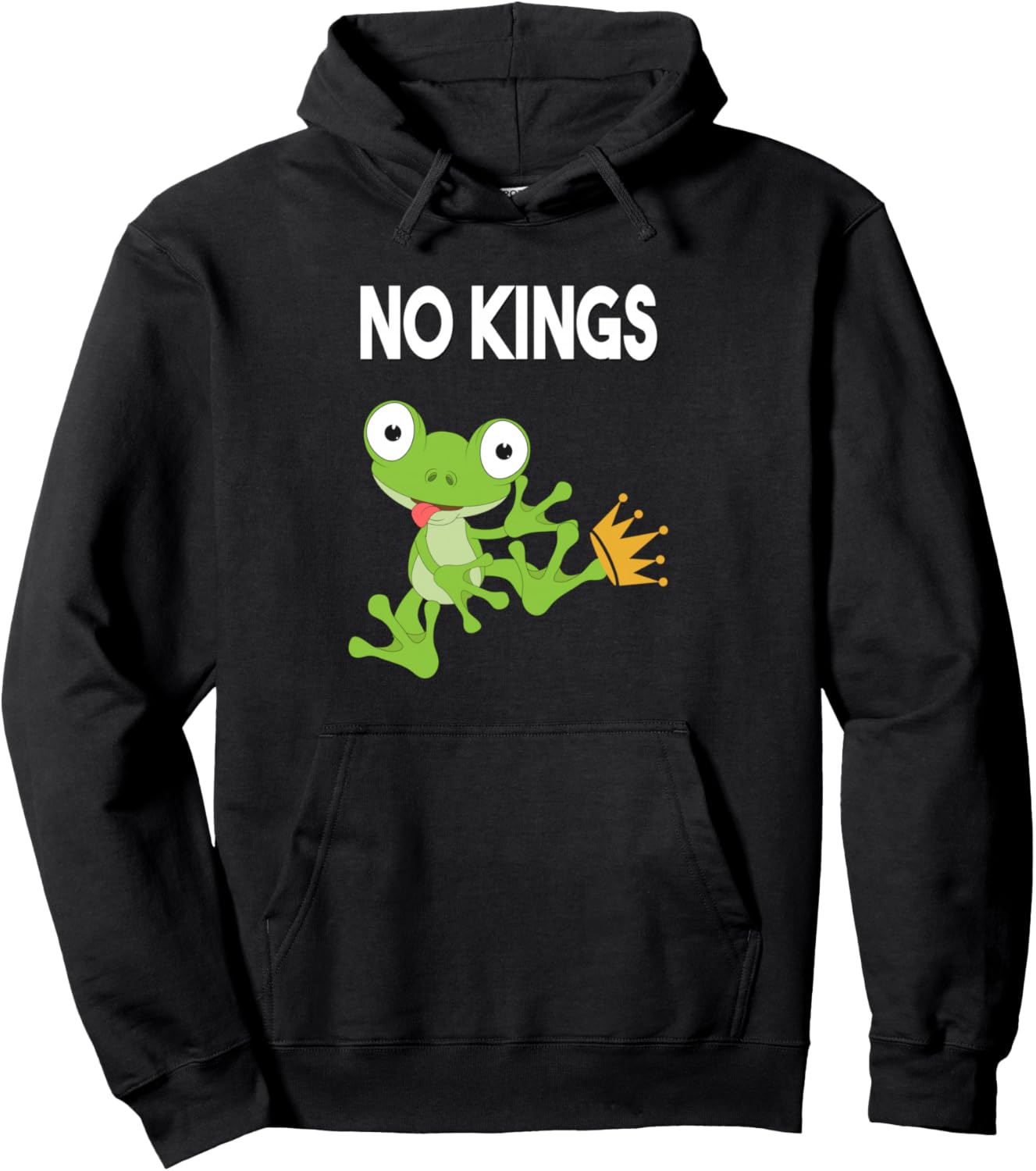 Funny Portland Frog Protest No Kings Funny America Design Pullover Hoodie