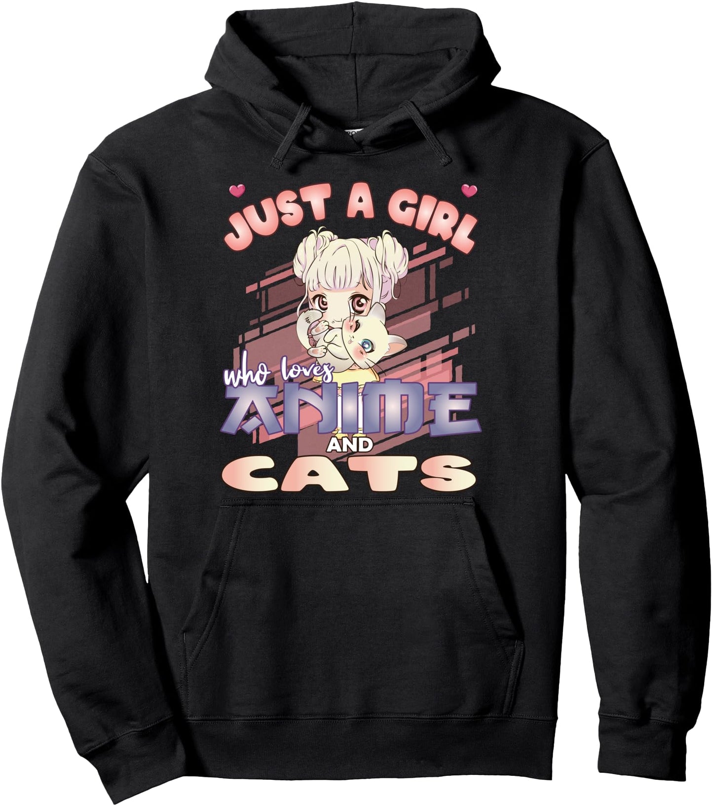 Just a Girl who Loves Anime and Cats Lover for Teen Pullover Hoodie