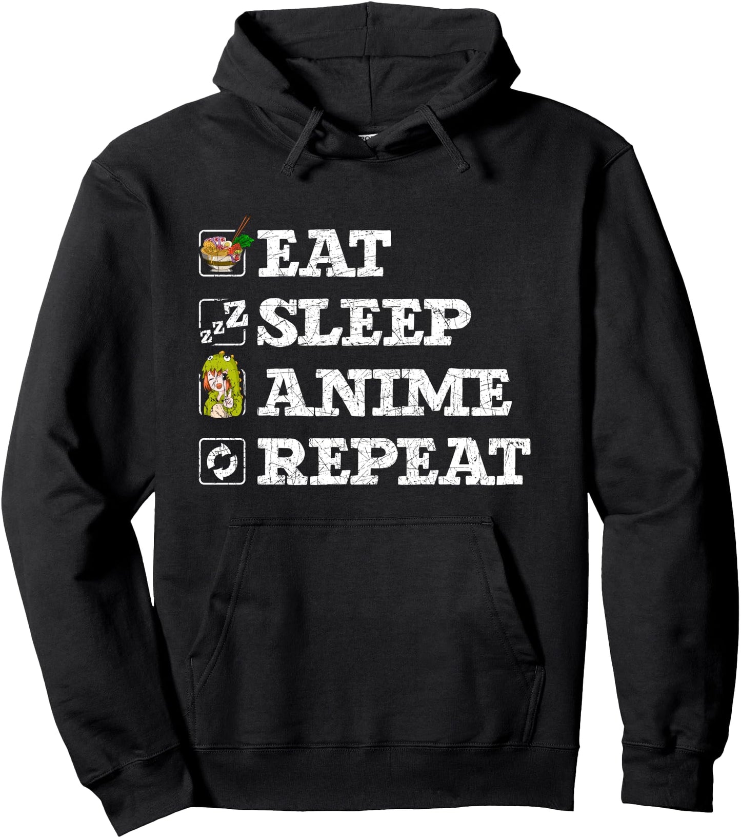Eat Sleep Anime Repeat Ramen Noodles Japanese Ramen Anime Pullover Hoodie