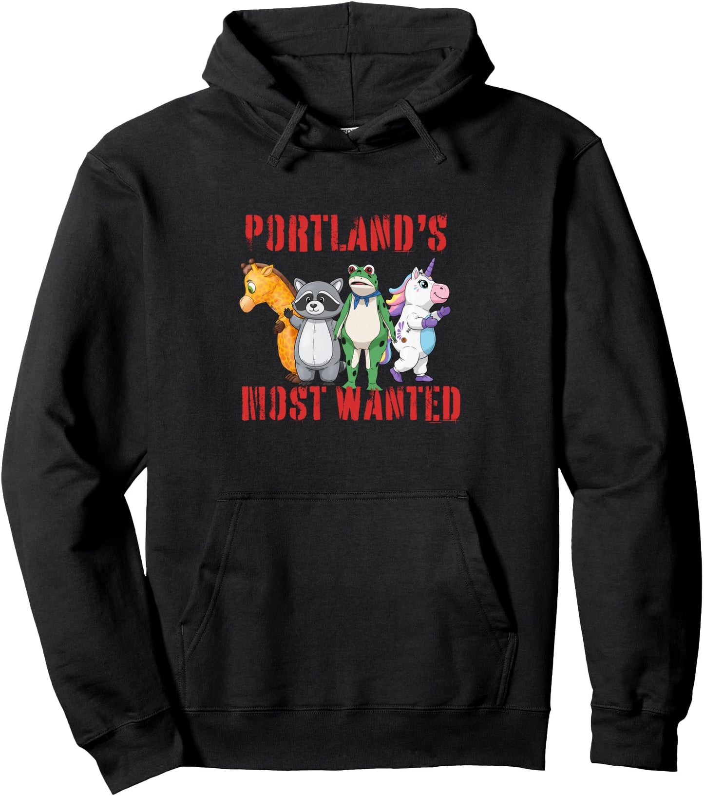 Funny Portland Protest Inflatable Protester Parody Frog Pullover Hoodie