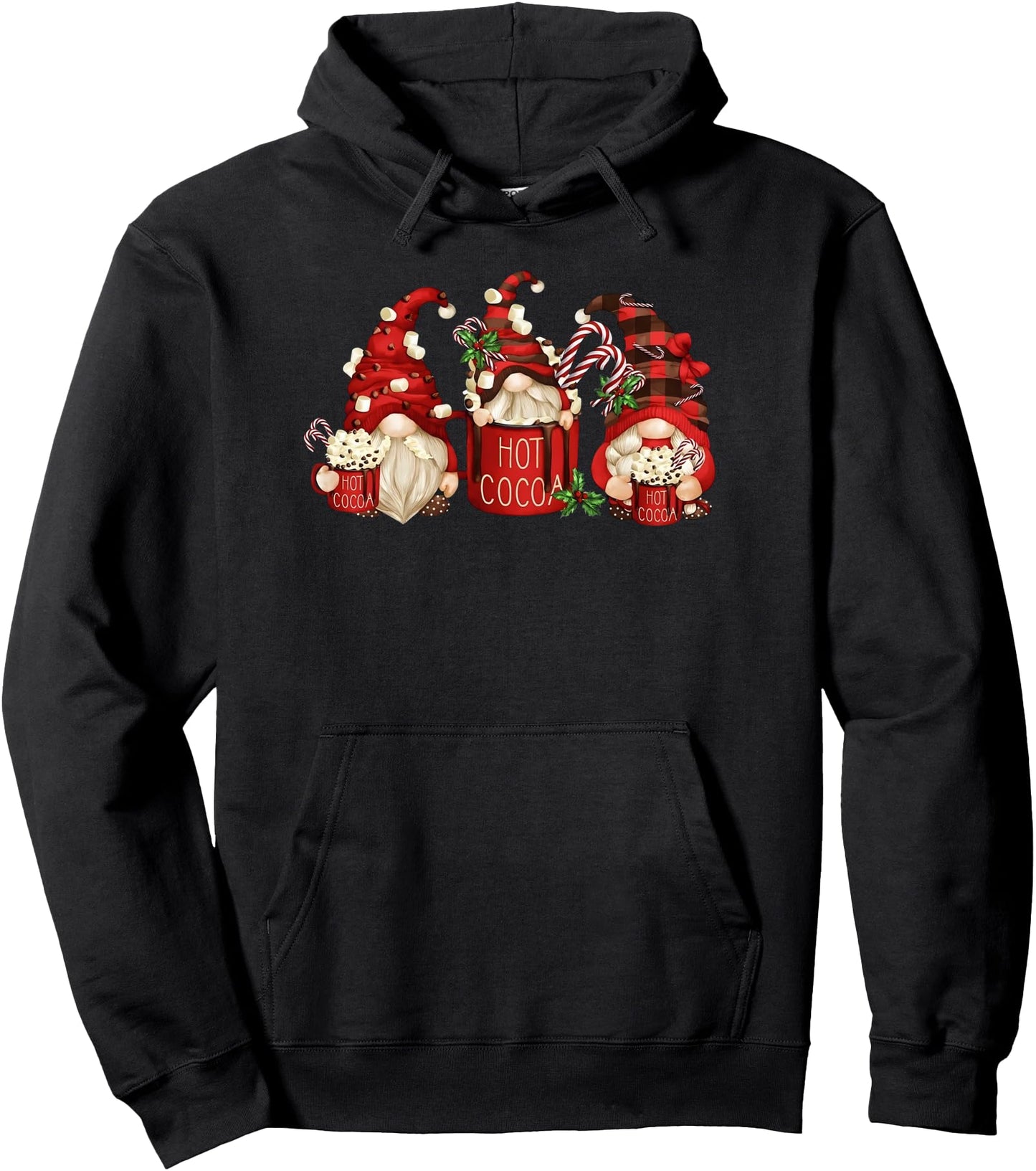 Cute Retro Chocolate Hot Cocoa Mug Funny Gnomes Christmas Pullover Hoodie
