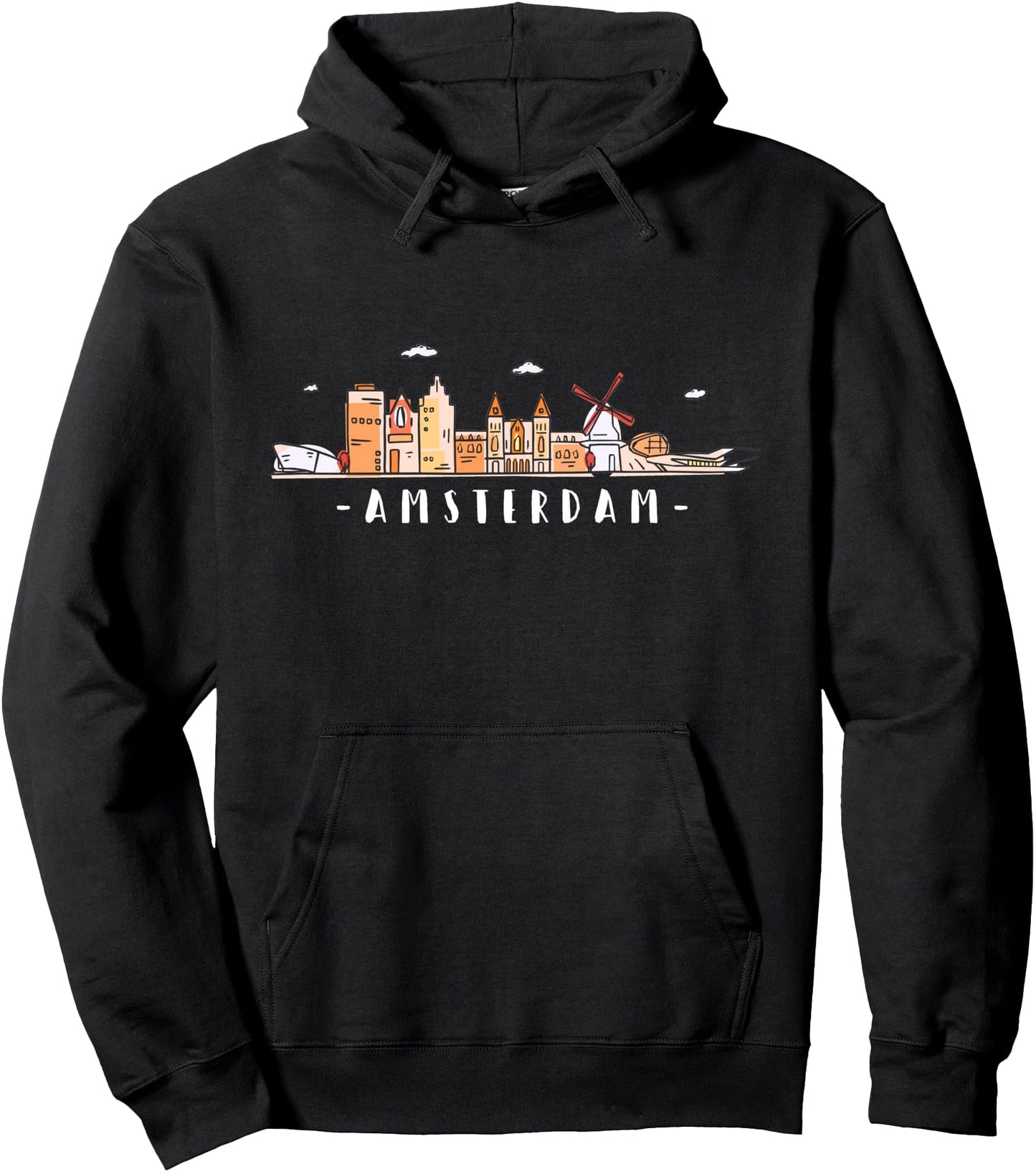 Amsterdam Skyline Vintage Netherlands Holland Retro Souvenir Pullover Hoodie