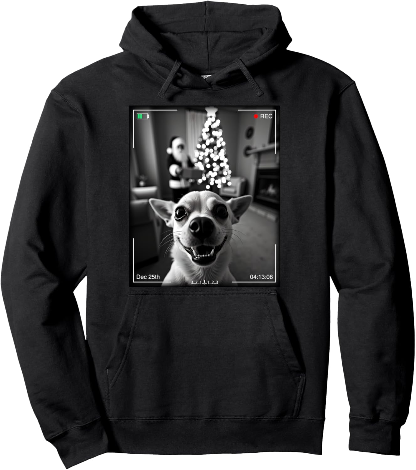 Chihuahua Catches Santa On Camera Xmas Pullover Hoodie