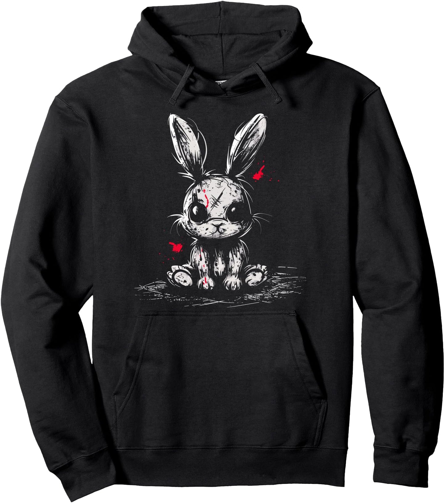 Evil Horror Bunny Rabbit Creepy Cute Alt Goth Grunge Demon Pullover Hoodie