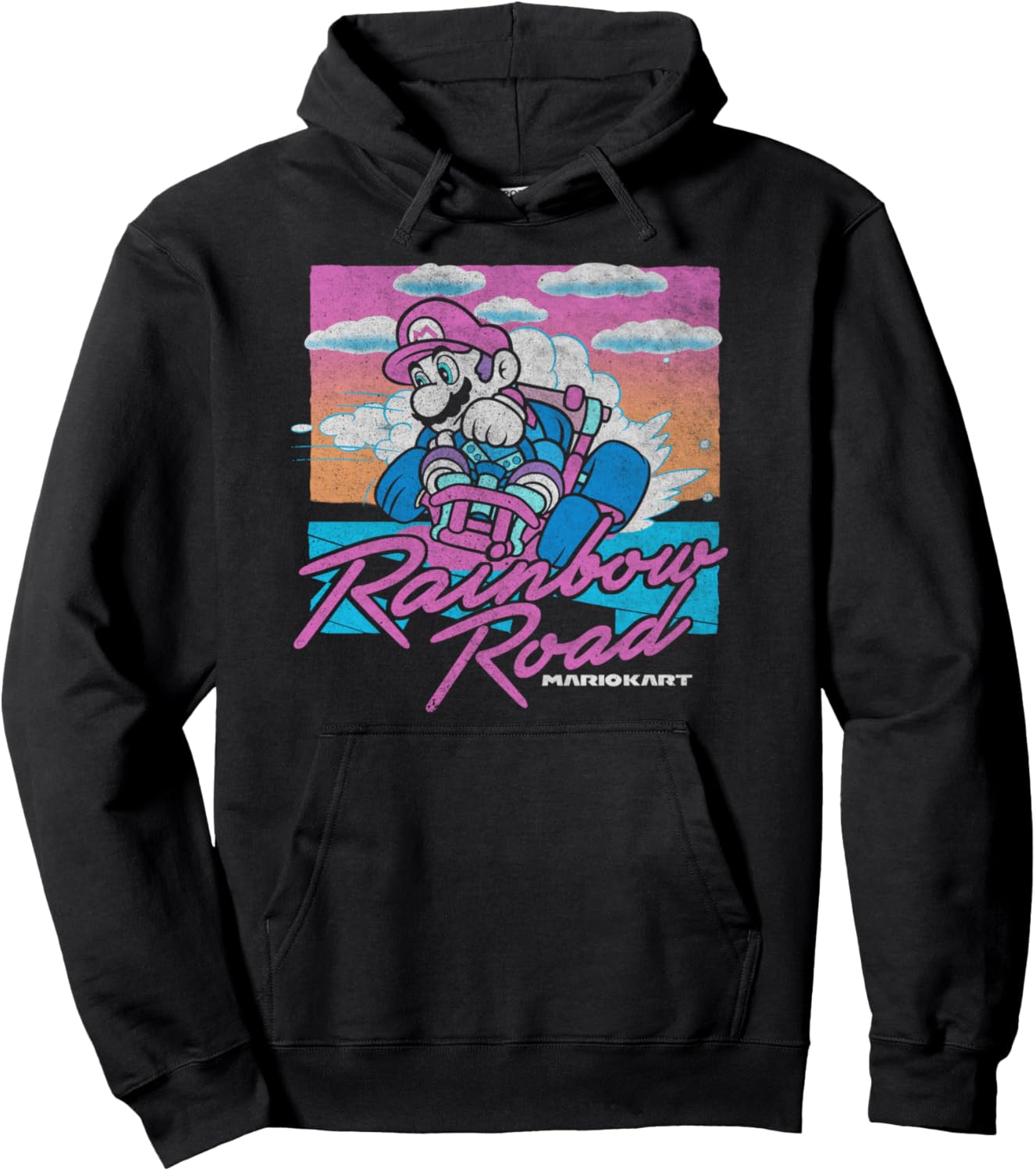 Mario Kart Mario Rainbow Road Pastel Poster Pullover Hoodie