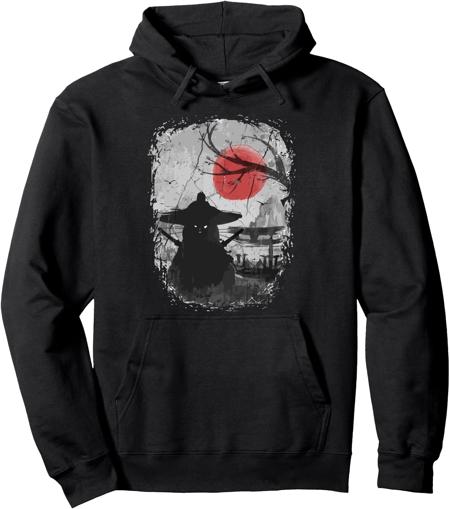 Men Women Graphic Tee Japanese Anime Samurai Pullover Hoodie