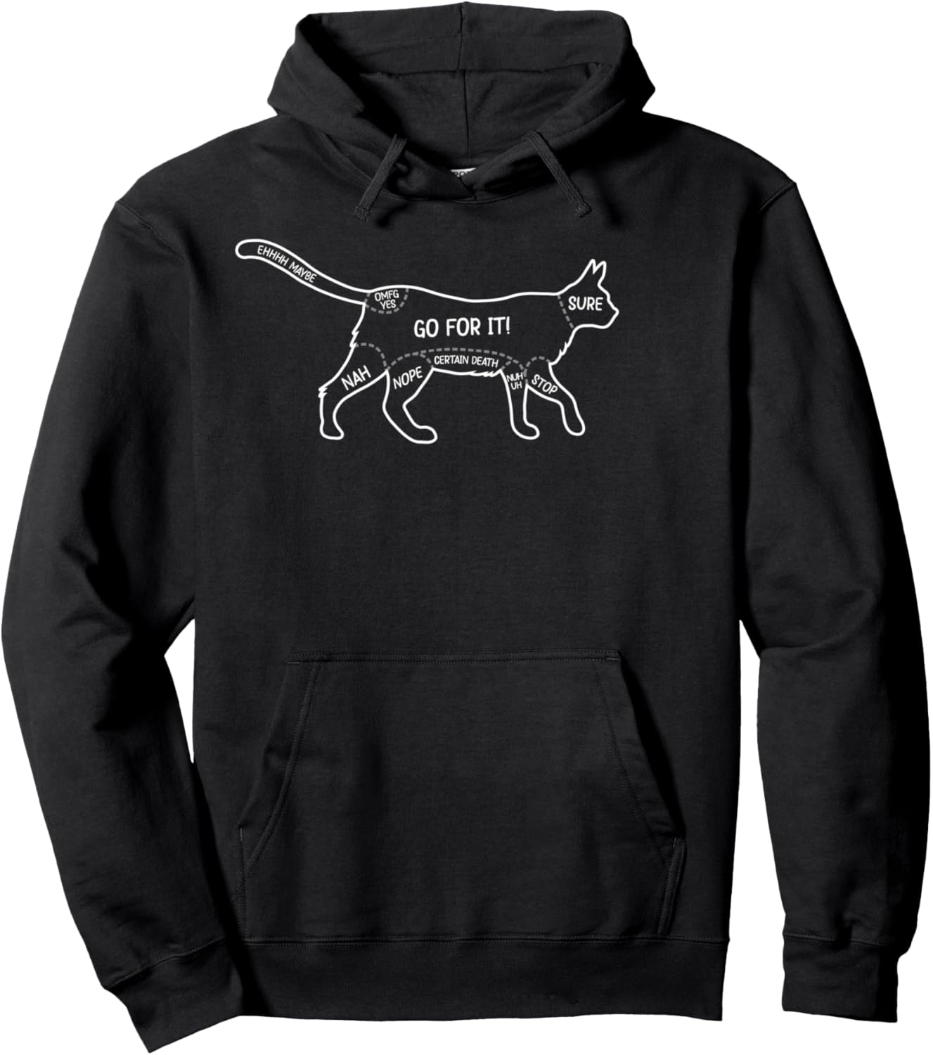 Cat Petting Chart Cute Funny Animal Lover Pet Owner Pullover Hoodie