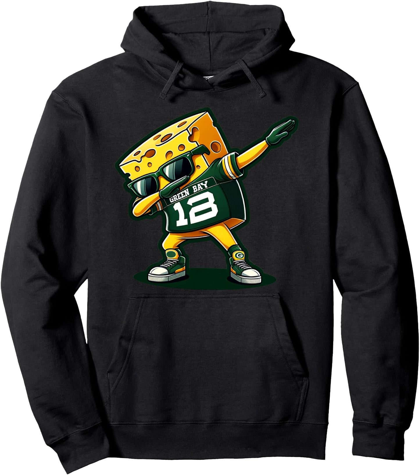 Funny Vintage Green Bay Cheese Dabbing Cool Cheese Foodie Pullover Hoodie