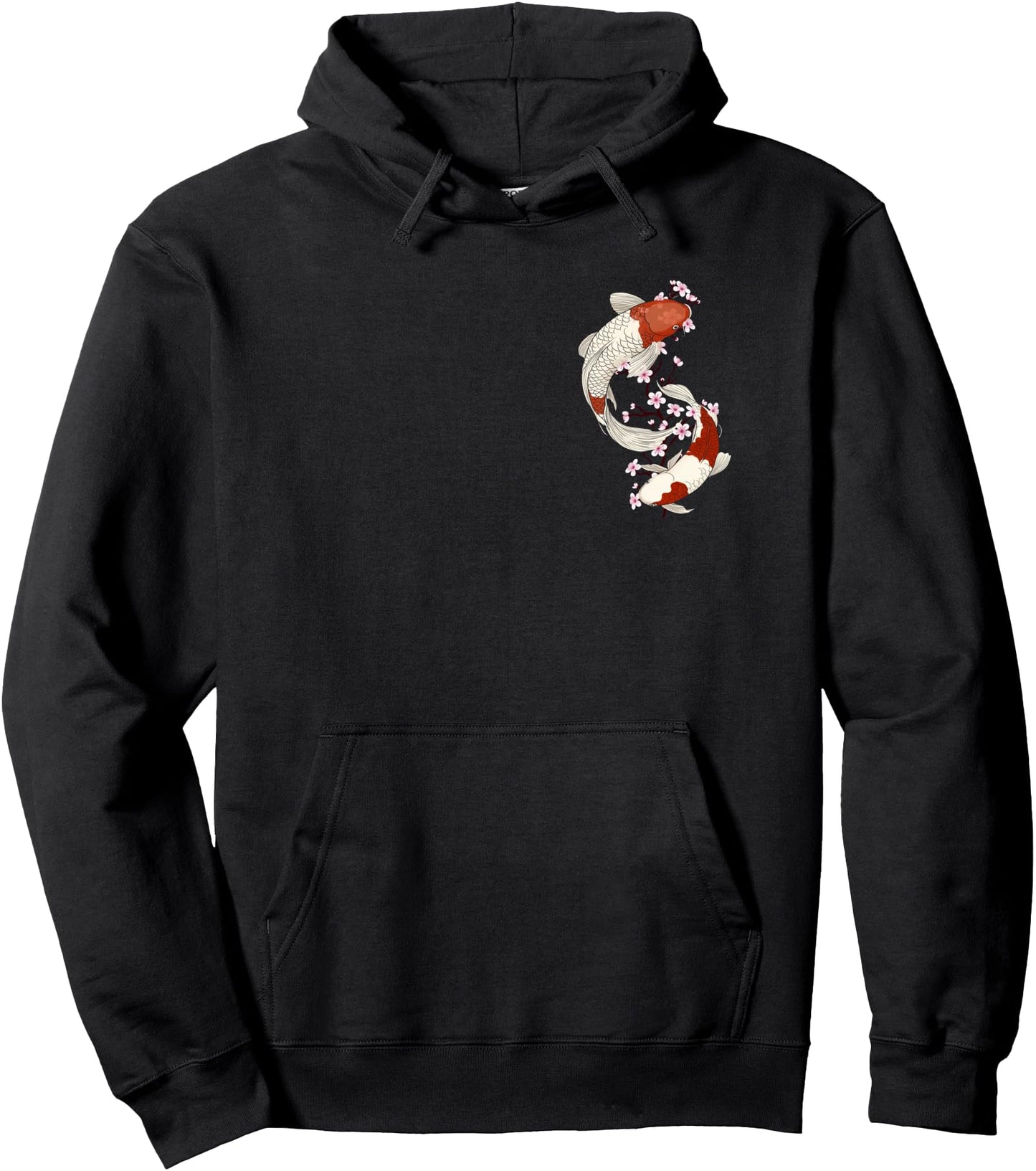 Japanese Koi Fish and Cherry Blossom Floral art Pullover Hoodie
