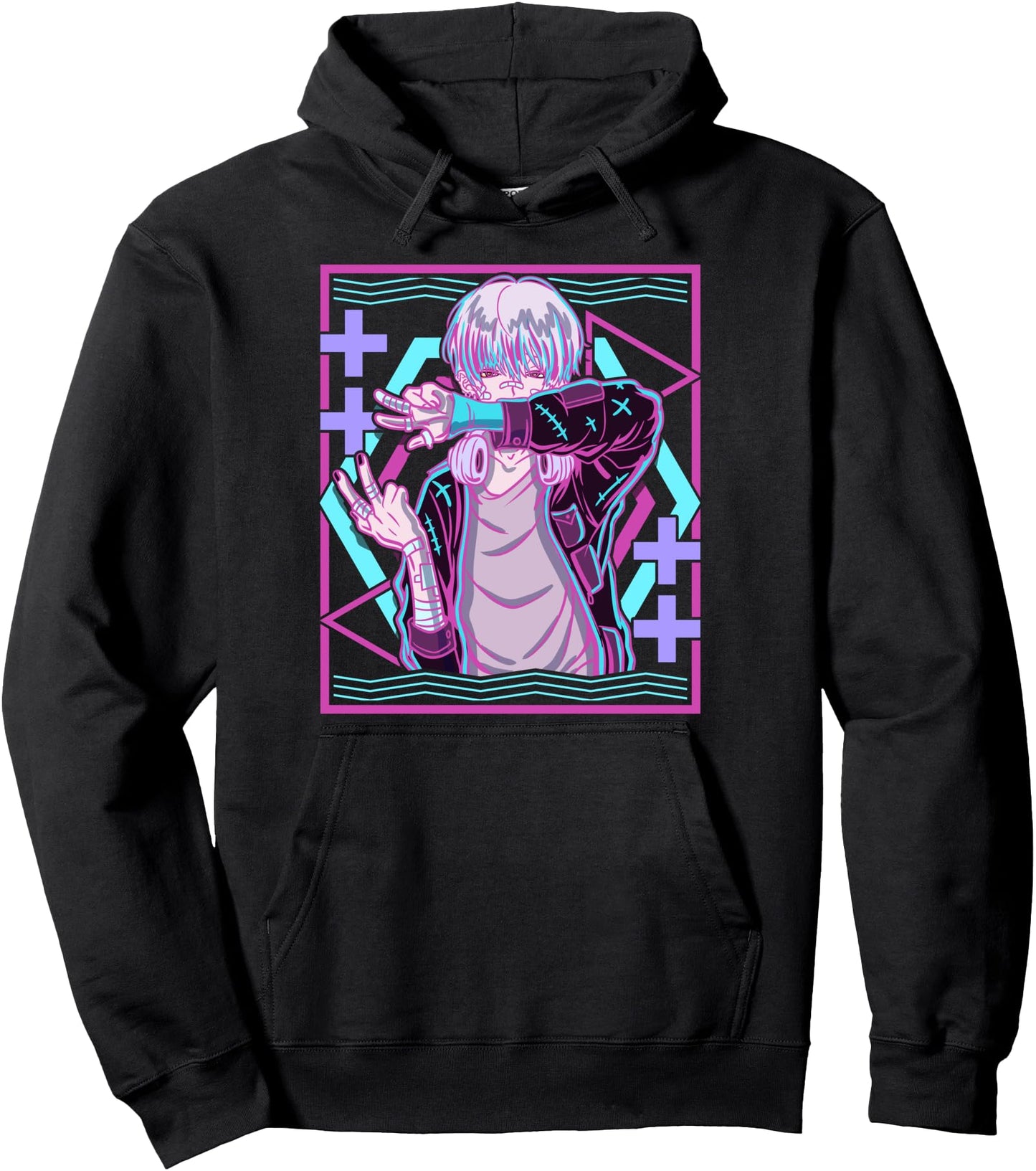 Kawaii Pastel Goth Male Goth Anime Boy Pullover Hoodie