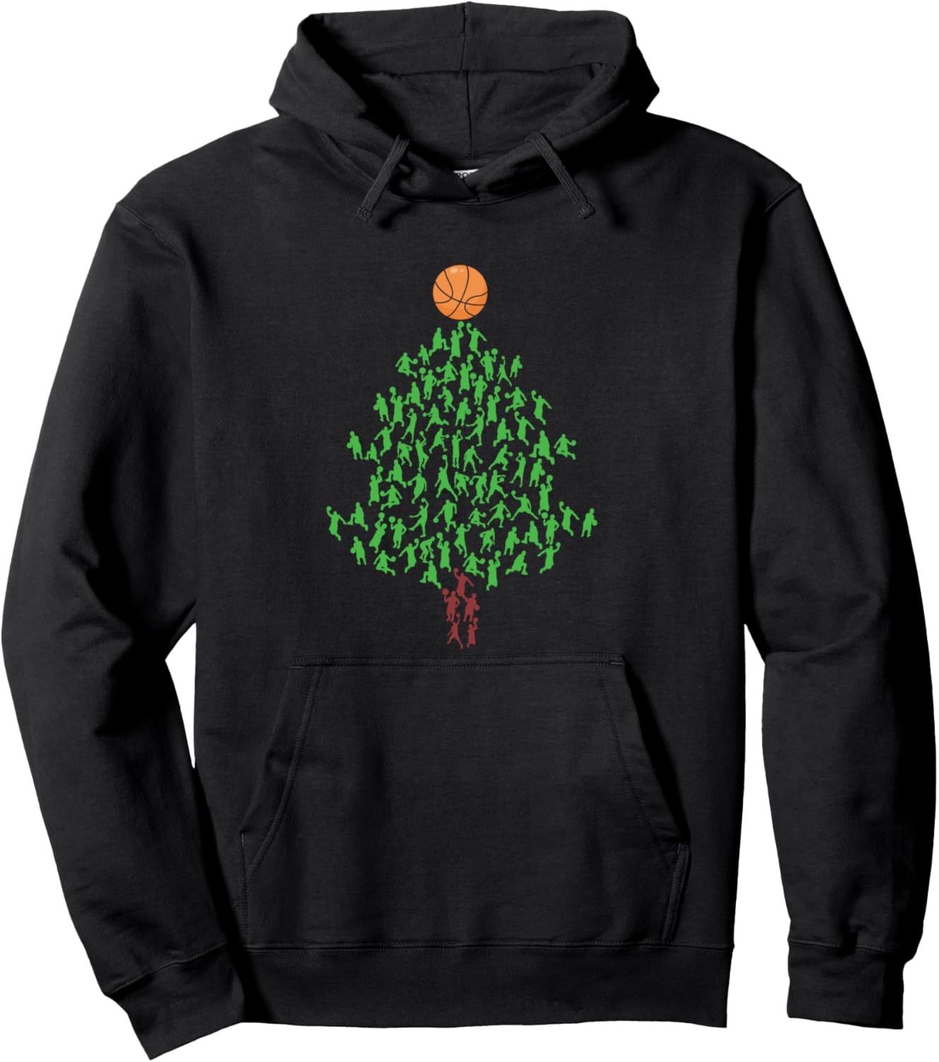Basketball Player Christmas Tree Hoops Xmas Pullover Hoodie