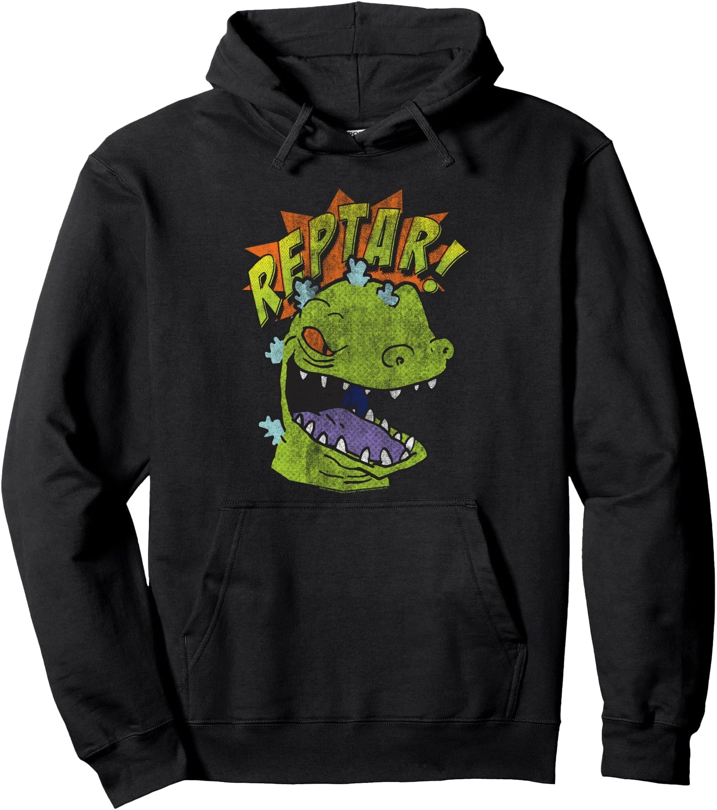 Rugrats Reptar Distressed Comic Book Style Cartoon Pullover Hoodie