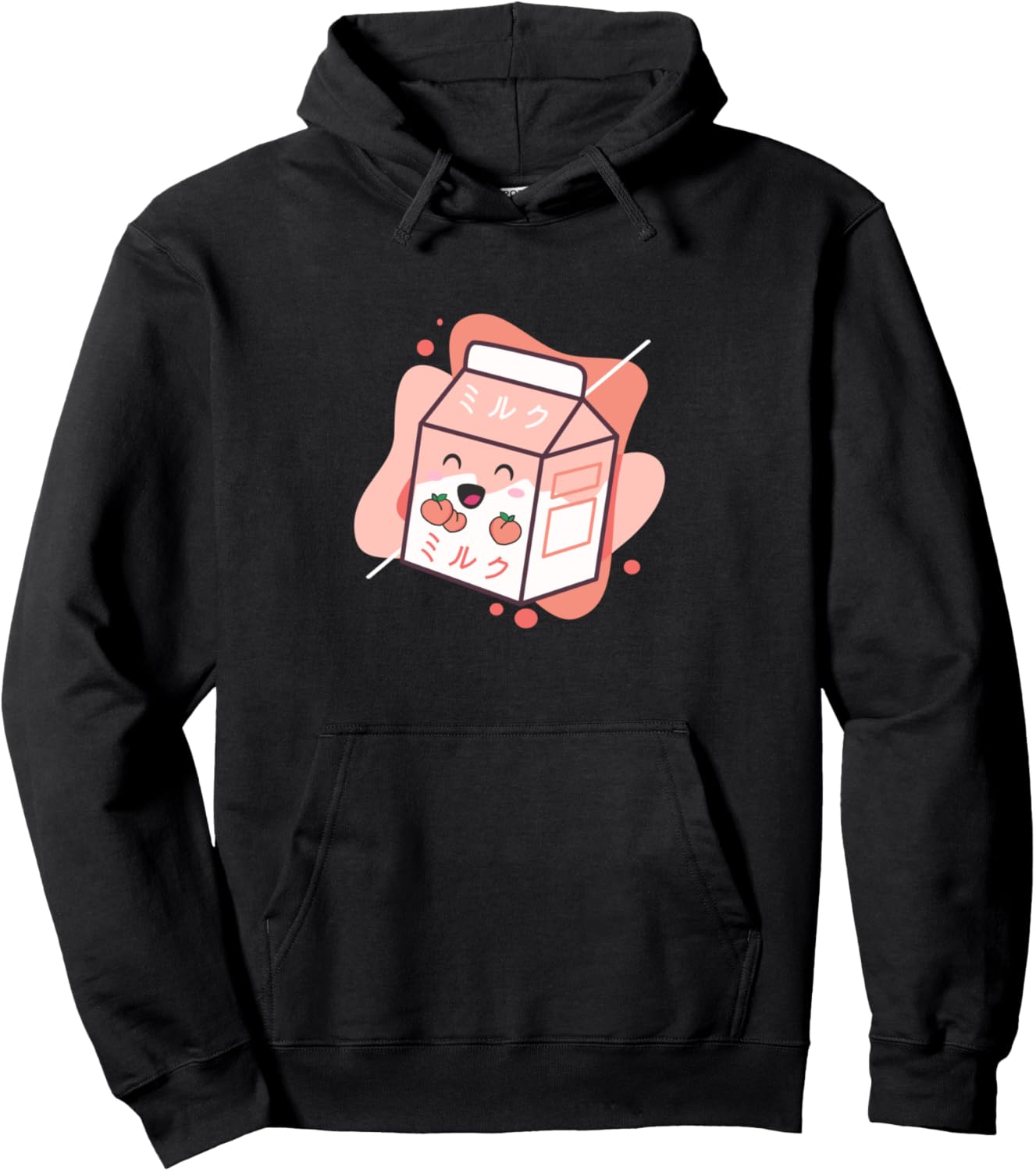Kawaii Milk Retro Japanese Peach Milkshake Anime Pullover Hoodie