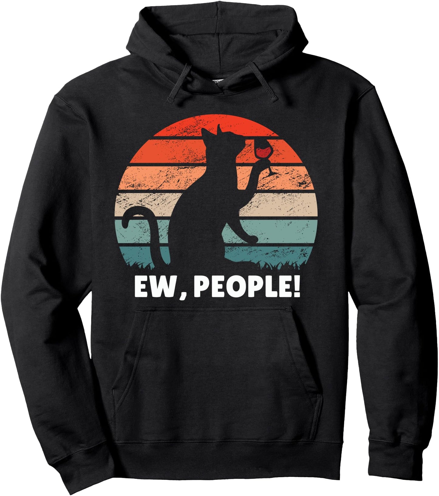 Ew Cat Doesnt Like People Funny Cat Lover Pullover Hoodie