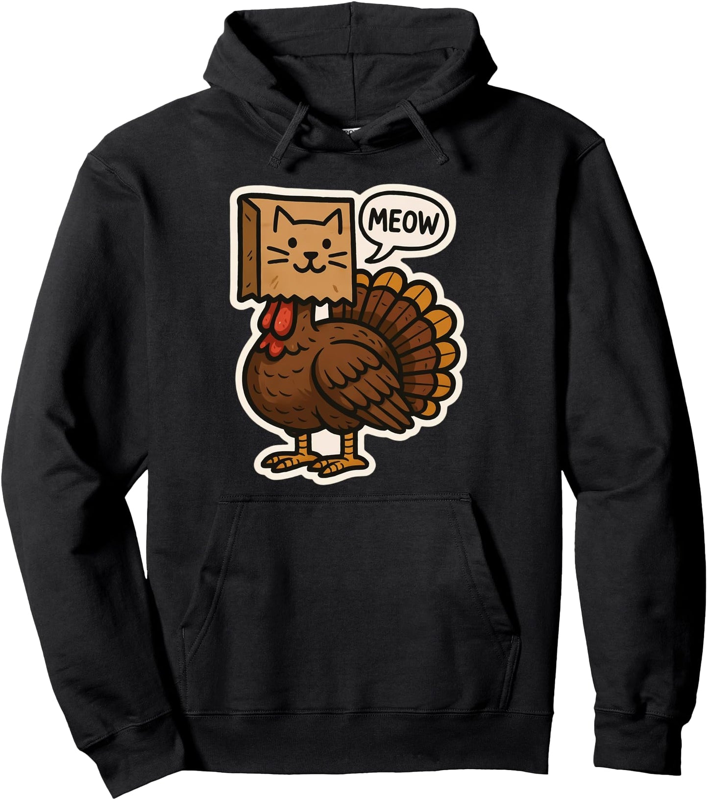 Turkey Disguised As Cat Meow Funny Thanksgiving Owner Lover Pullover Hoodie