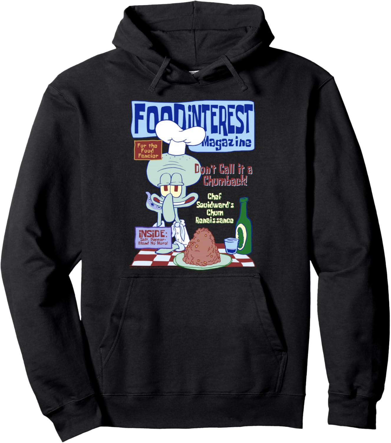 SpongeBob Food Interest Magazine Squidward Funny Cartoon Pullover Hoodie