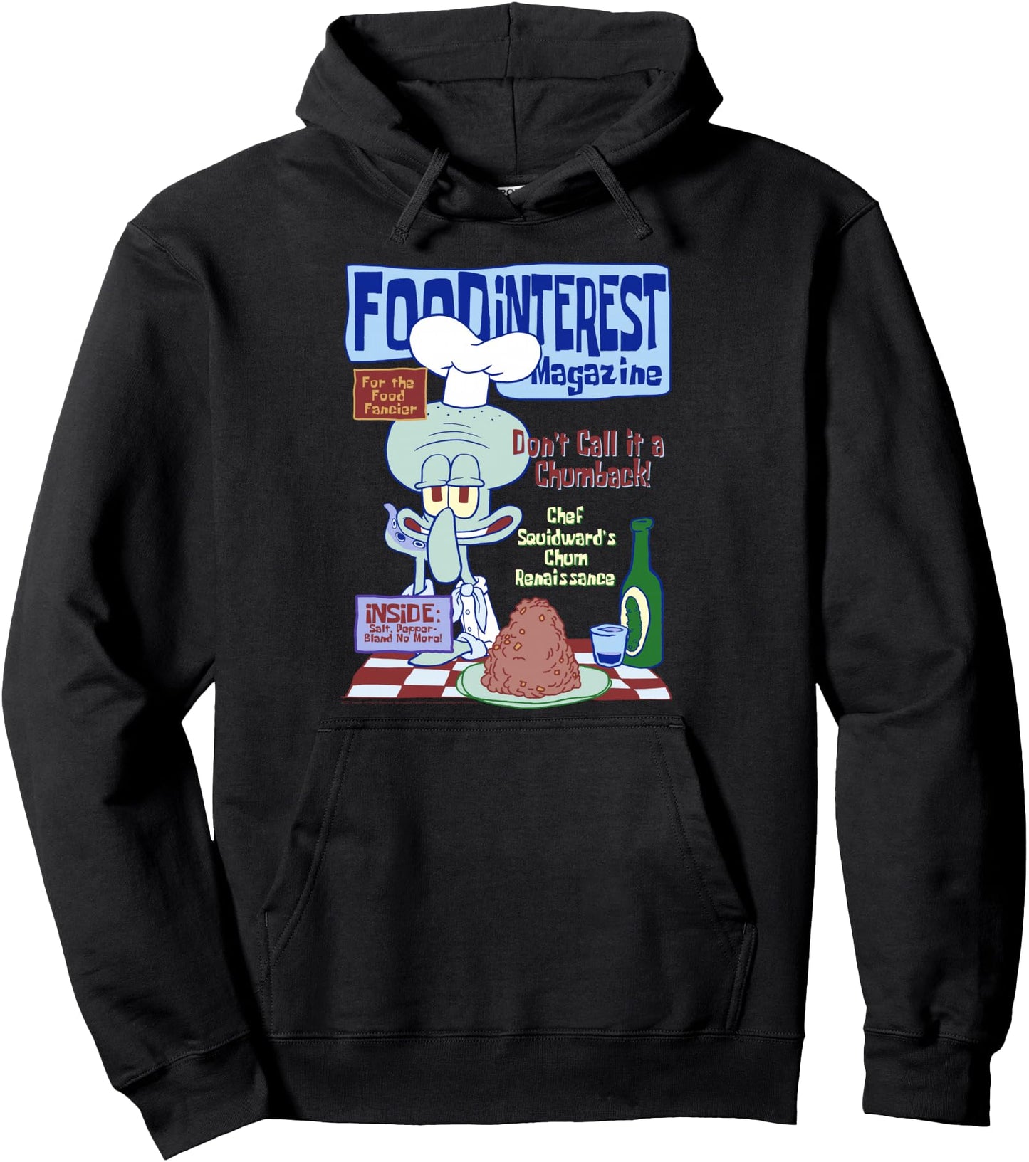 SpongeBob Food Interest Magazine Squidward Funny Cartoon Pullover Hoodie