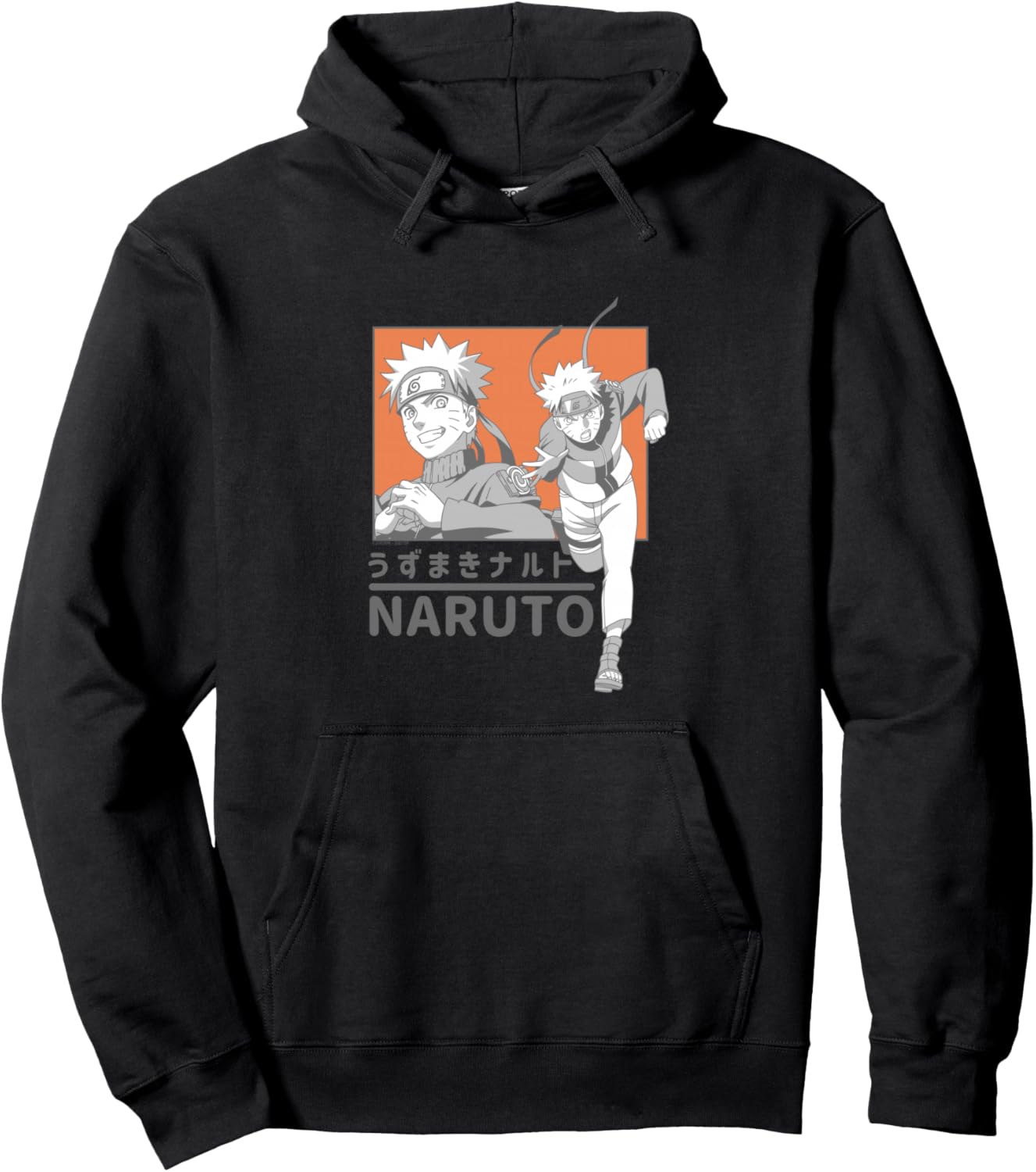 Naruto Shippuden Orange Box with Kanji Anime Pullover Hoodie