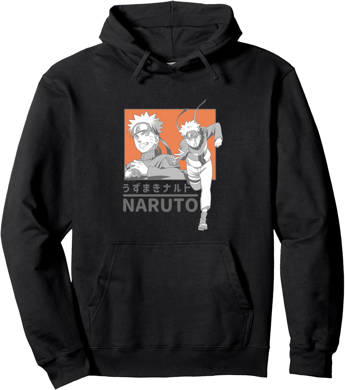Naruto Shippuden Orange Box with Kanji Anime Pullover Hoodie