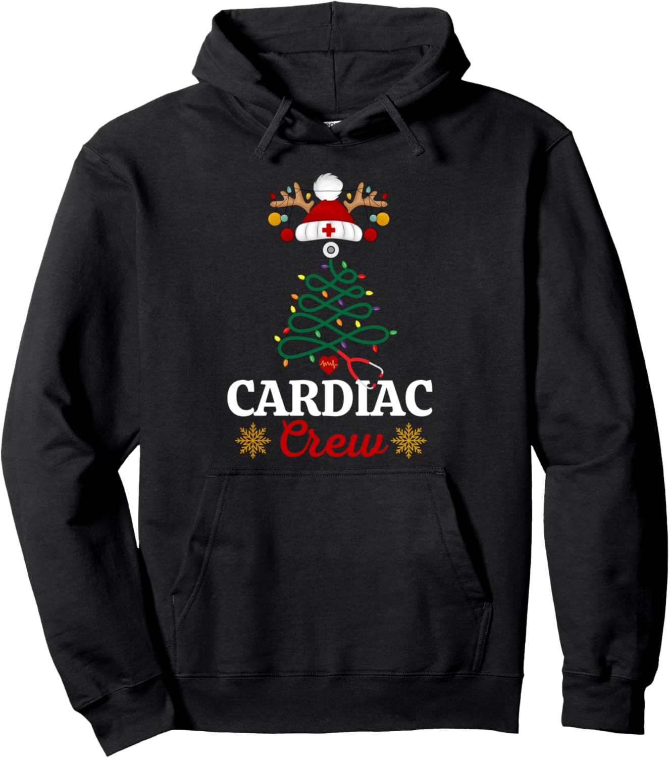 Cardiac Nurse Nursing Christmas Heroes Cardiac Crew Xmas Pullover Hoodie