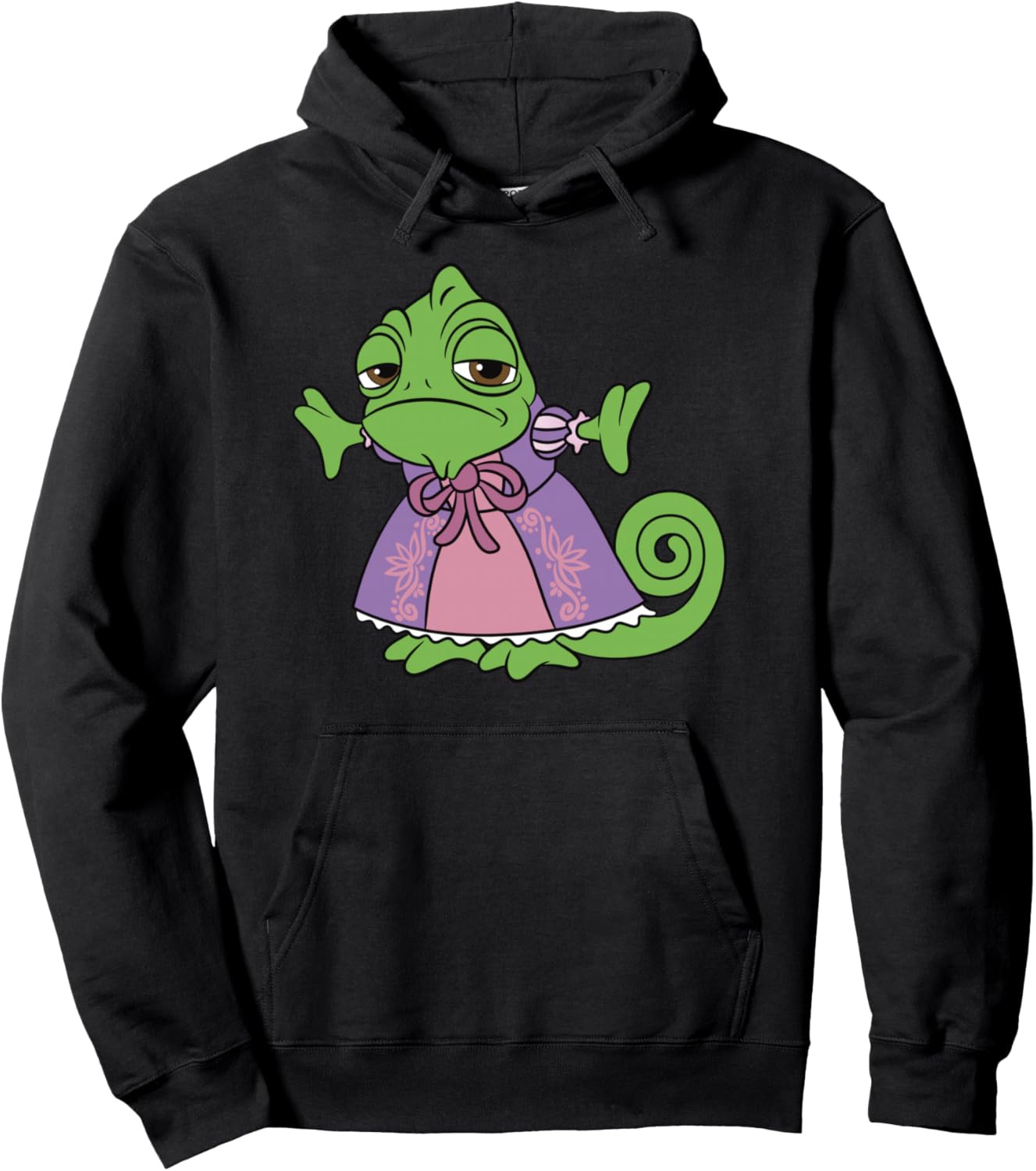 Disney Tangled Cute Pascal Dressed Up Big Chest Portrait Pullover Hoodie