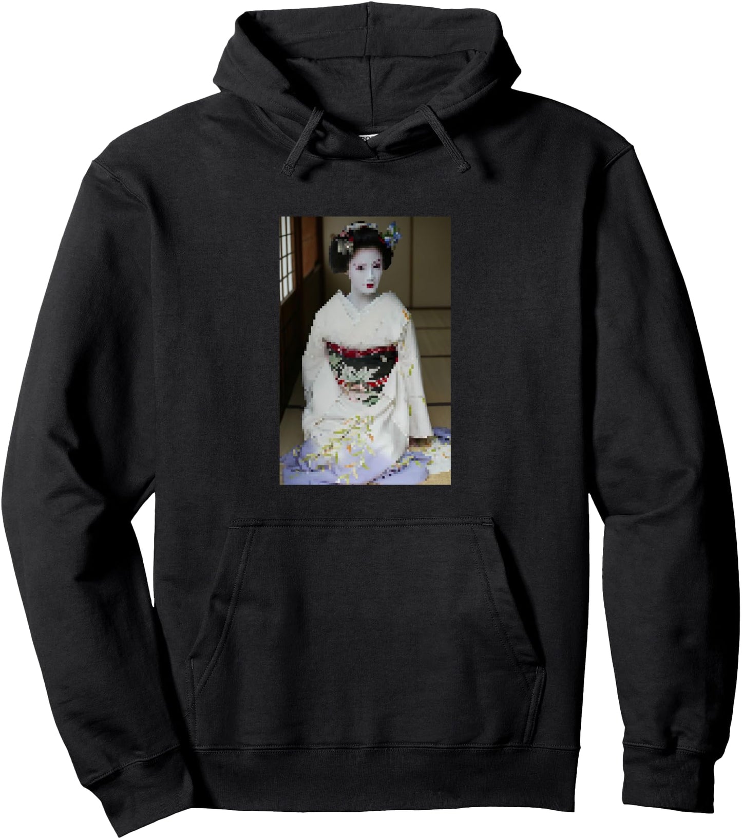 Aesthetic Vaporwave Geisha Hoodie Gift Japanese Pixel Art