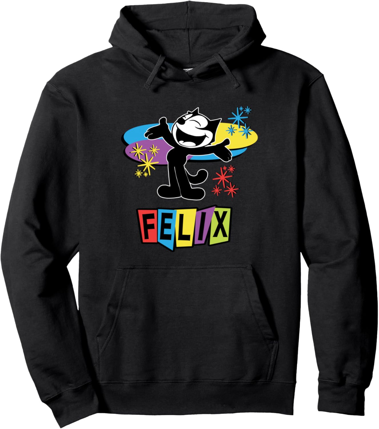Felix Cat Comics Retro Futurist TV in Joyful Happy Design Pullover Hoodie