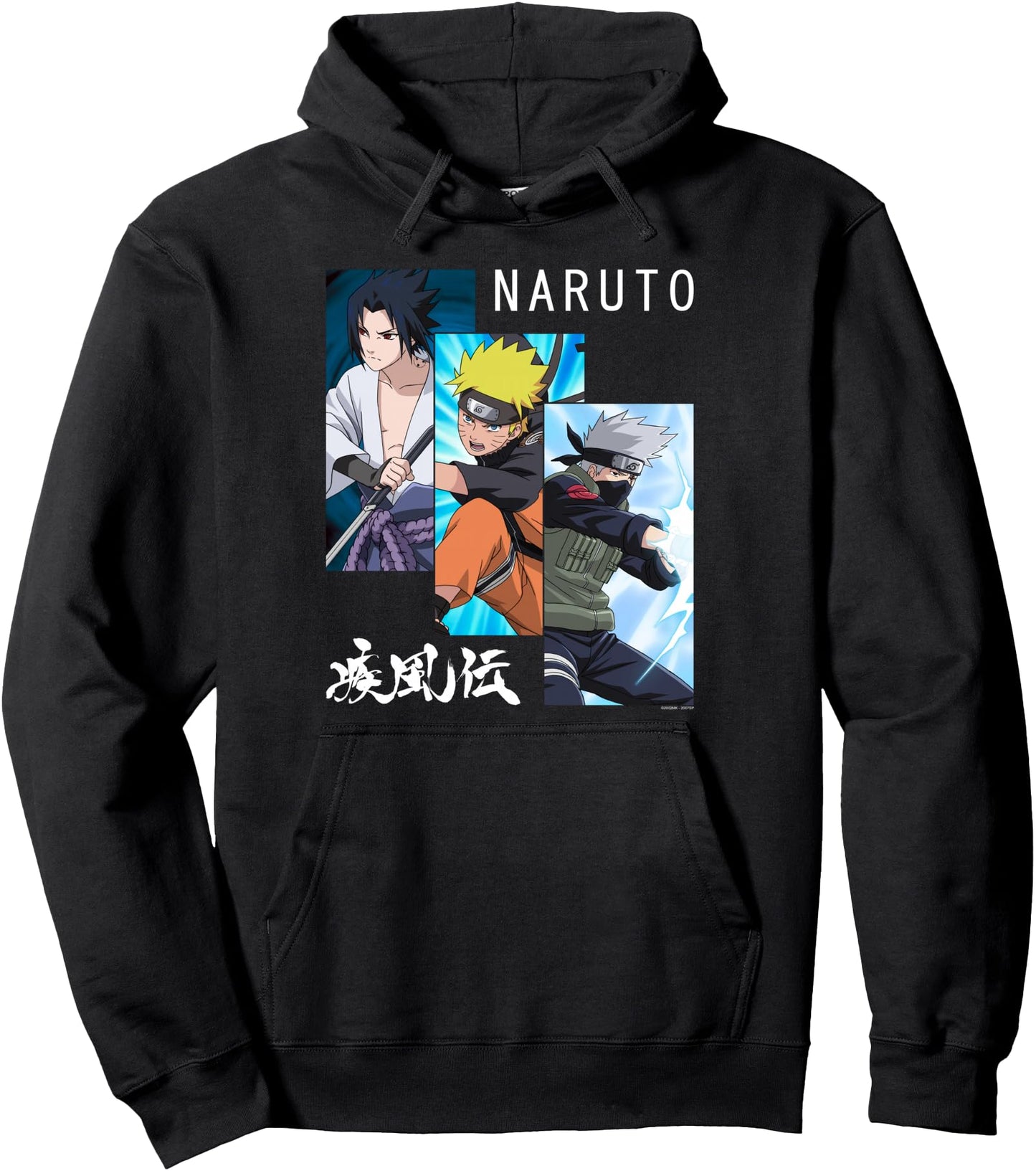 Naruto Shippuden 3 Panels and Kanji Pullover Hoodie