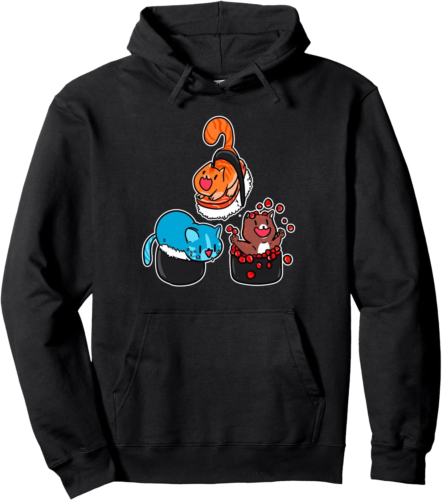 Funny Sushi Cat Kawaii Anime Neko Otaku Japanese Cat Lover Pullover Hoodie
