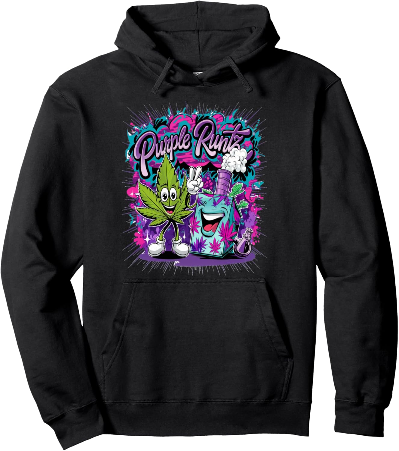 Purple Runtz 420 Cannabis Stoner Weed Strain Pullover Hoodie