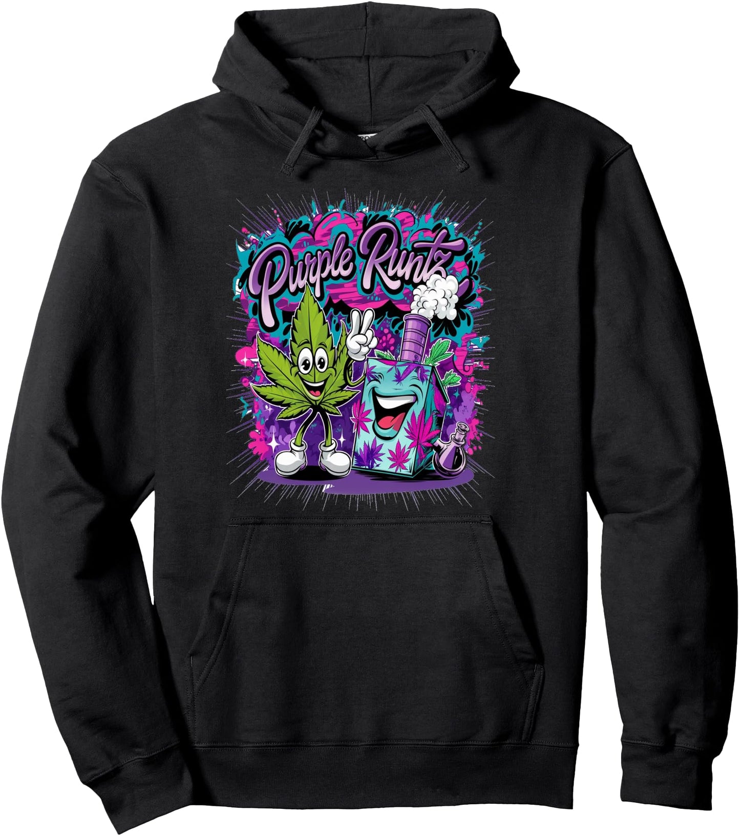 Purple Runtz 420 Cannabis Stoner Weed Strain Pullover Hoodie
