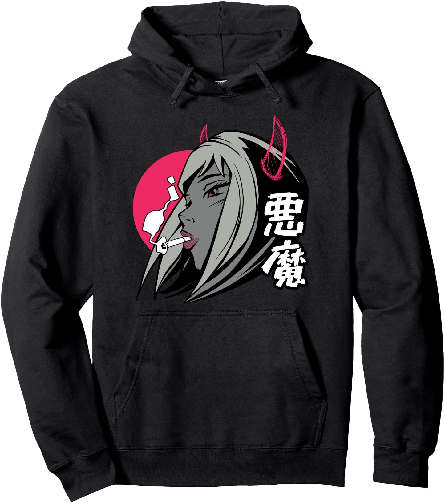 Demon anime girl, cute cool anime girl Pullover Hoodie