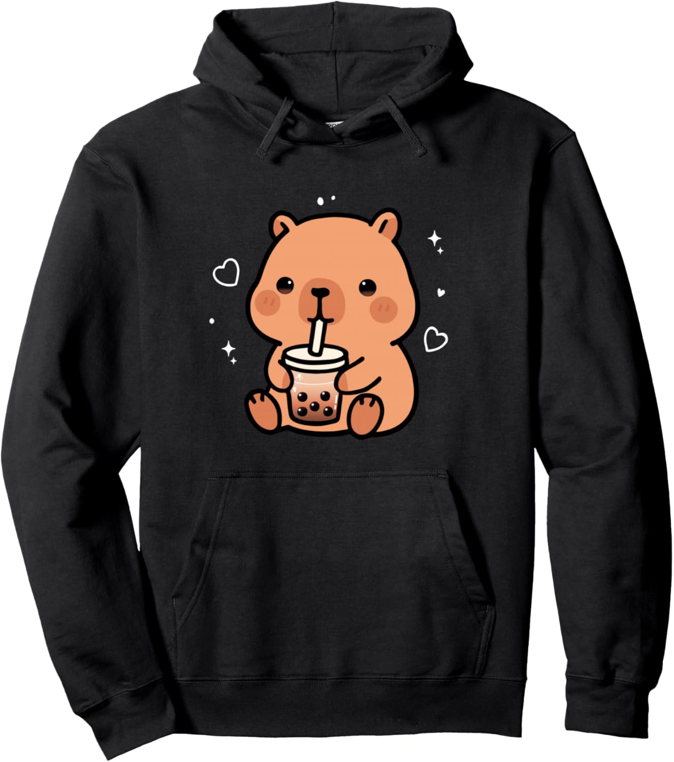 Kawaii Capybara Boba bubble tea Cute Anime Girls Boys Teens Pullover Hoodie