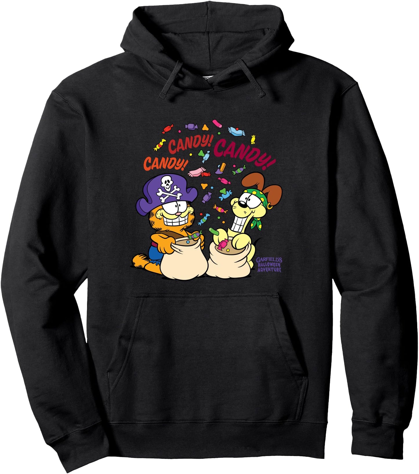 Garfield Candy! Candy! Candy! Halloween Cartoon Cat Pullover Hoodie