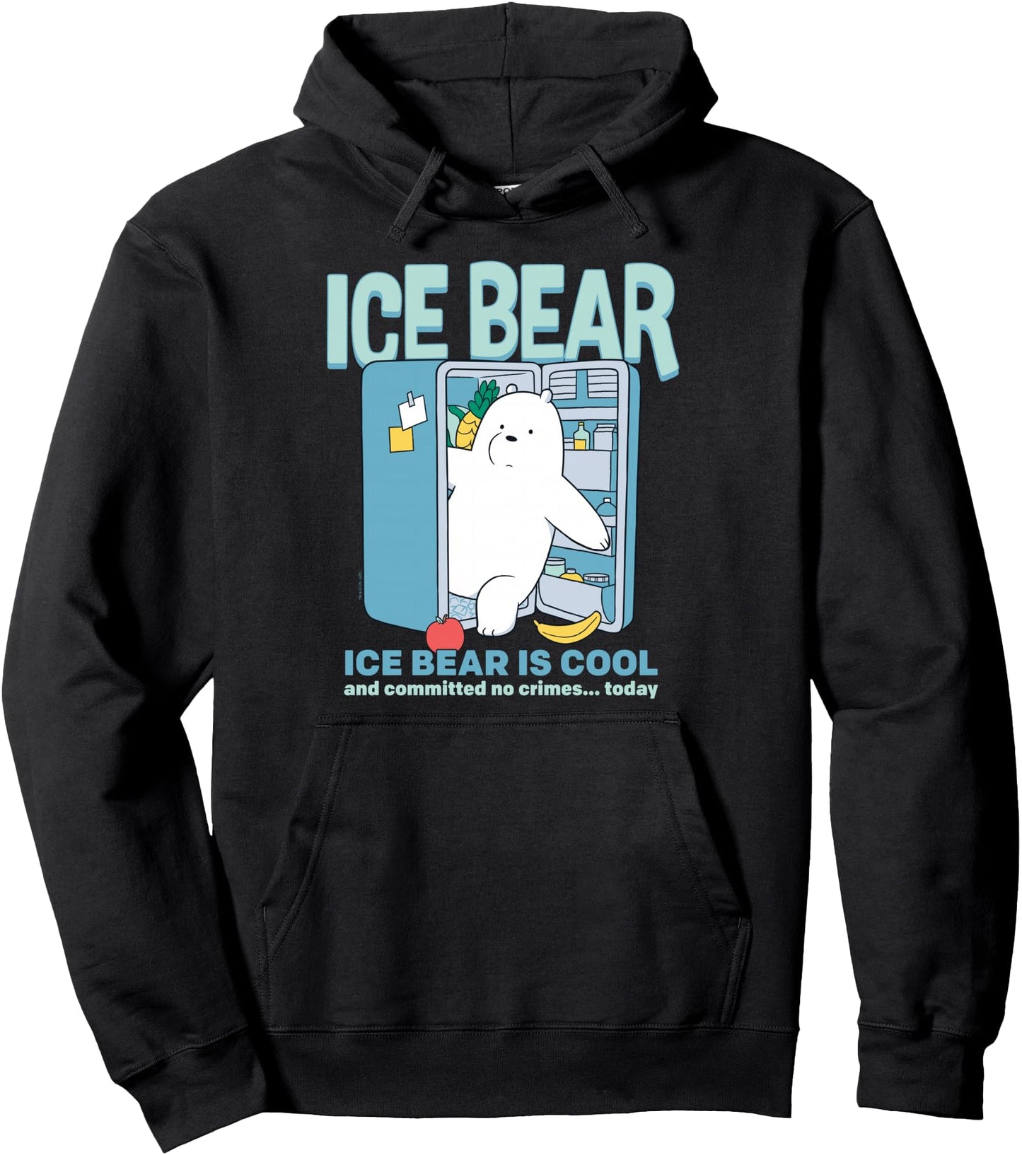 We Bare Bears Ice Bear is Cool Funny Fridge Cartoon Pullover Hoodie