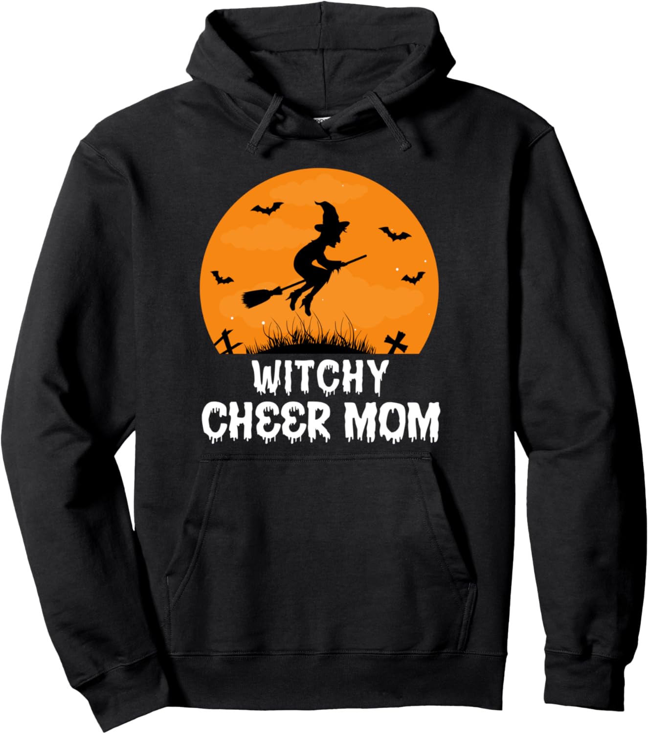 Cheer Mom Halloween Funny Cheerleading Costume Witchy Pullover Hoodie