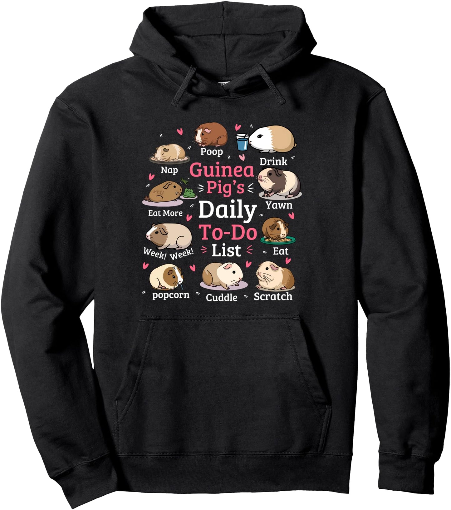 Daily To-Do List Guinea Pig Cavy Rodent Lover Funny Pullover Hoodie