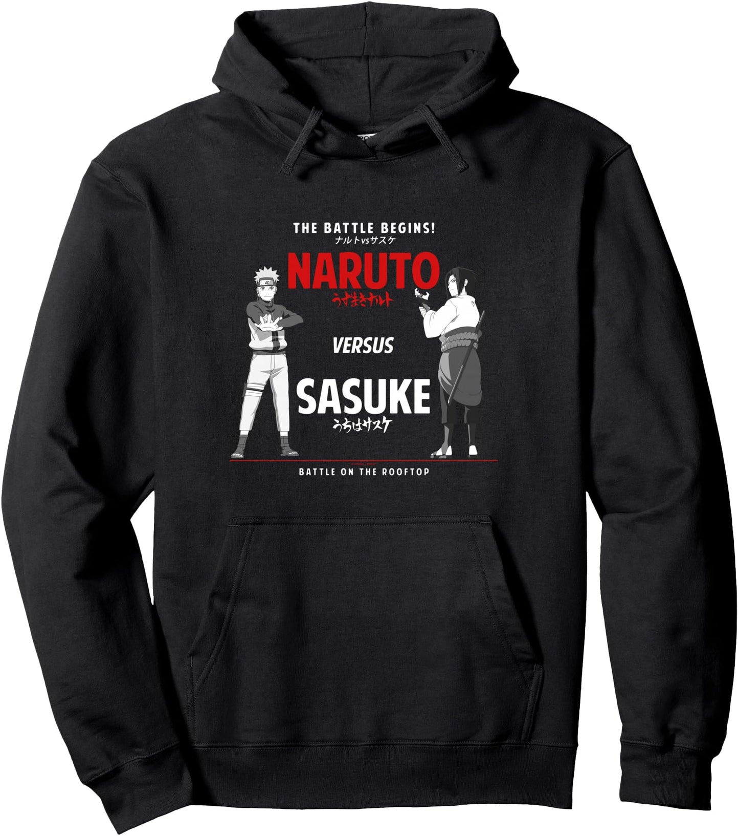 Naruto Shippuden Naruto vs Sasuke The Battle Begins Anime Pullover Hoodie