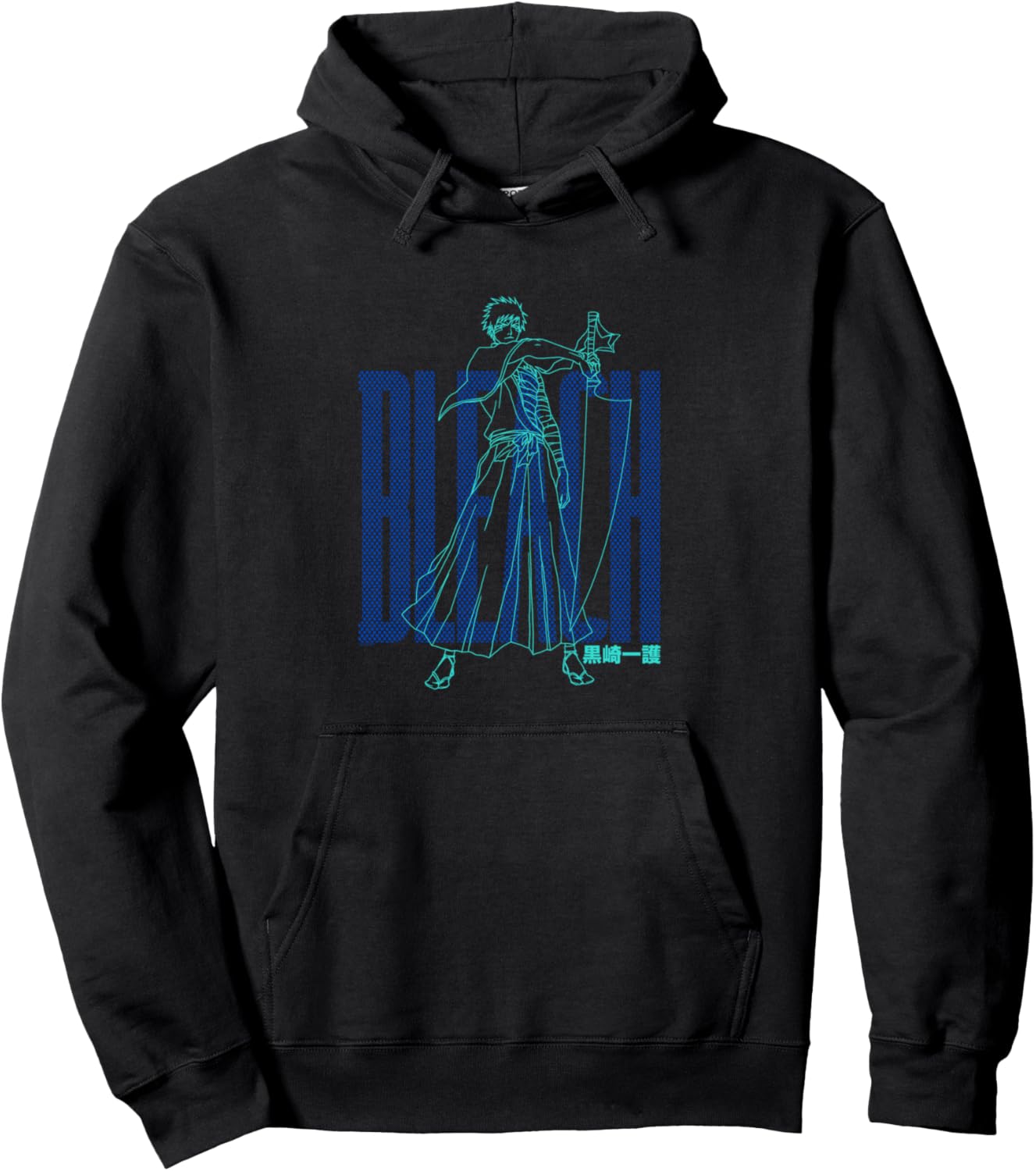 Bleach Ichigo Outline and Dots Pattern Anime Pullover Hoodie