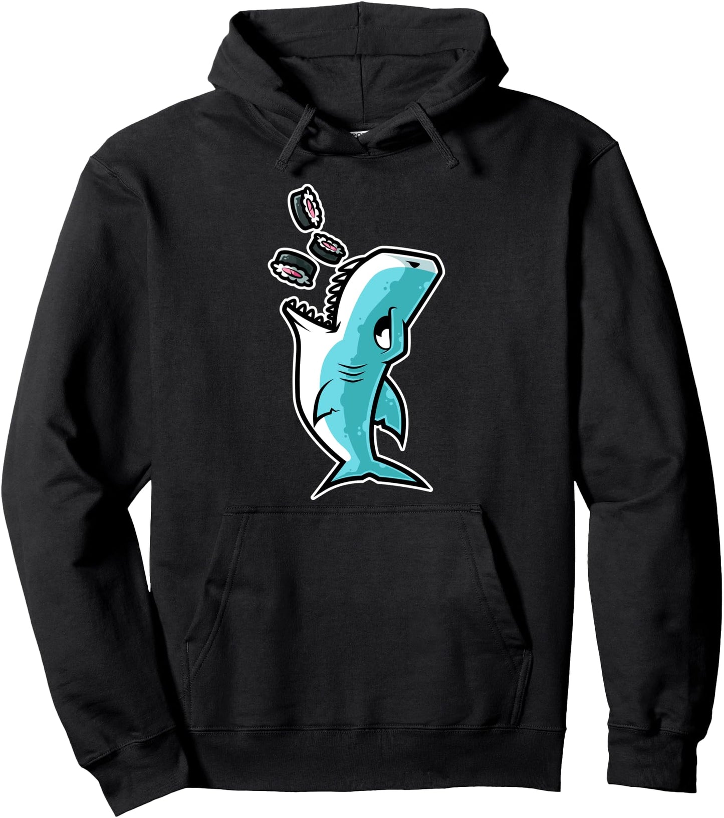 Shark Sushi Nigiri Kawaii Neko Anime Japanese Pullover Hoodie