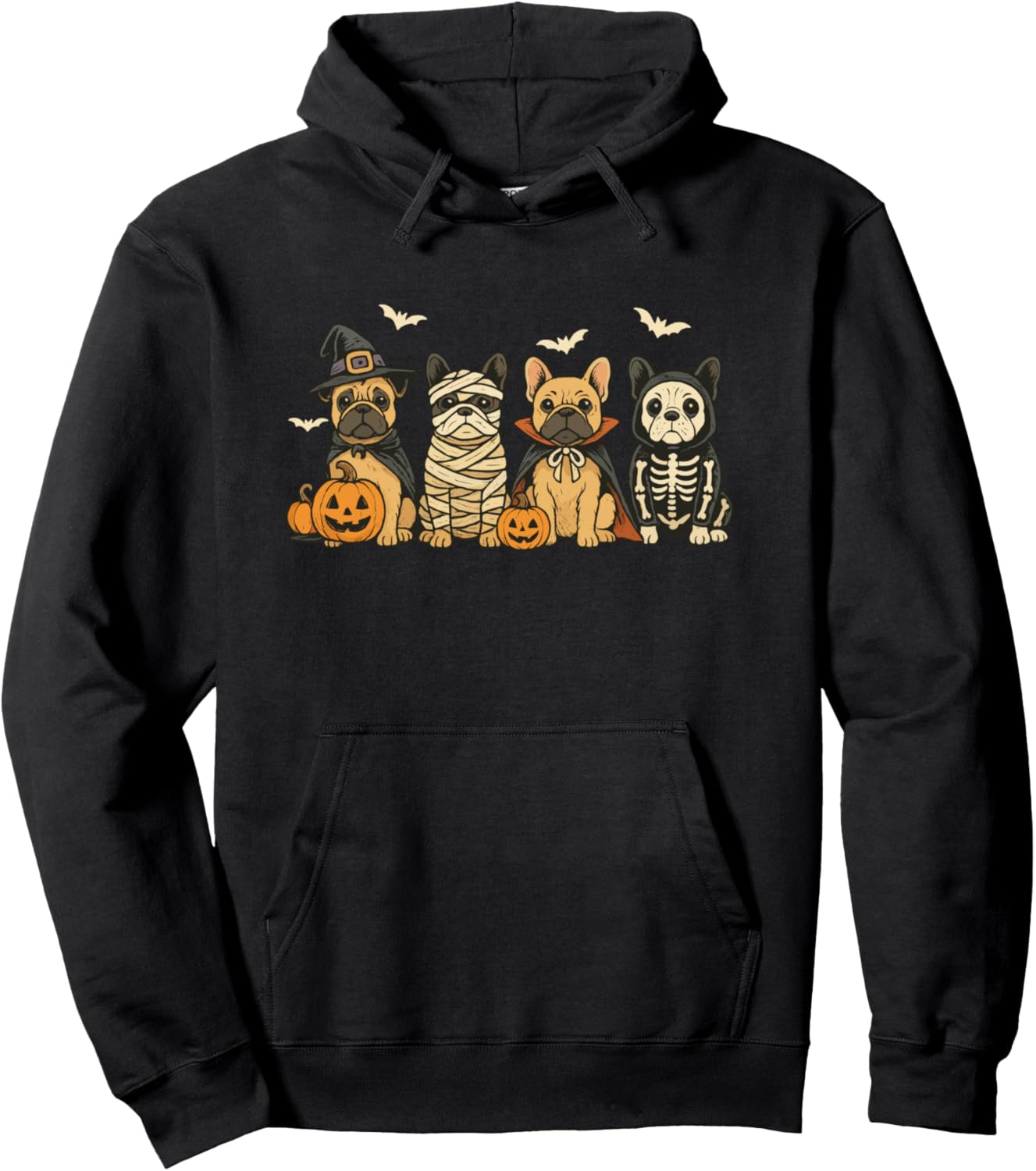 Mummy French Bulldog Halloween French Bulldog Witch Dog Mom Pullover Hoodie