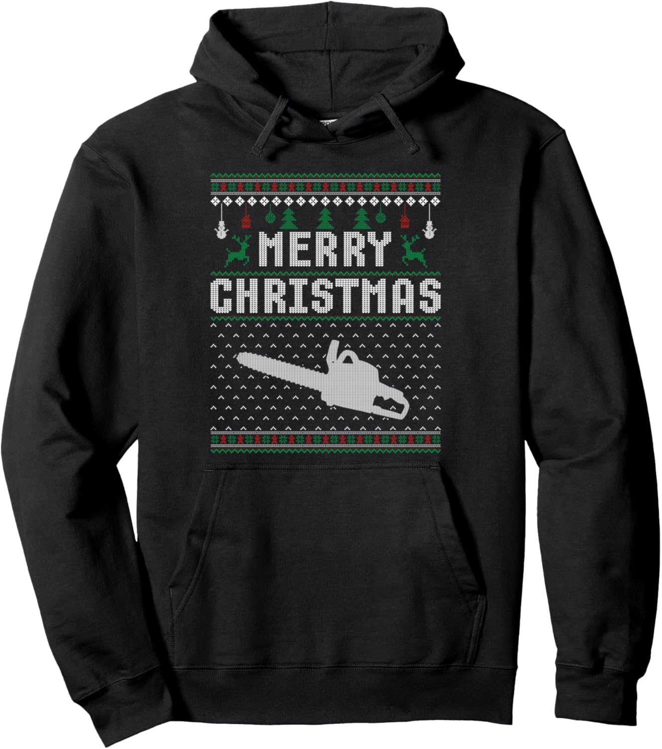 Chainsaw Christmas Ugly Sweaters for Men Women Funny Xmas Pullover Hoodie