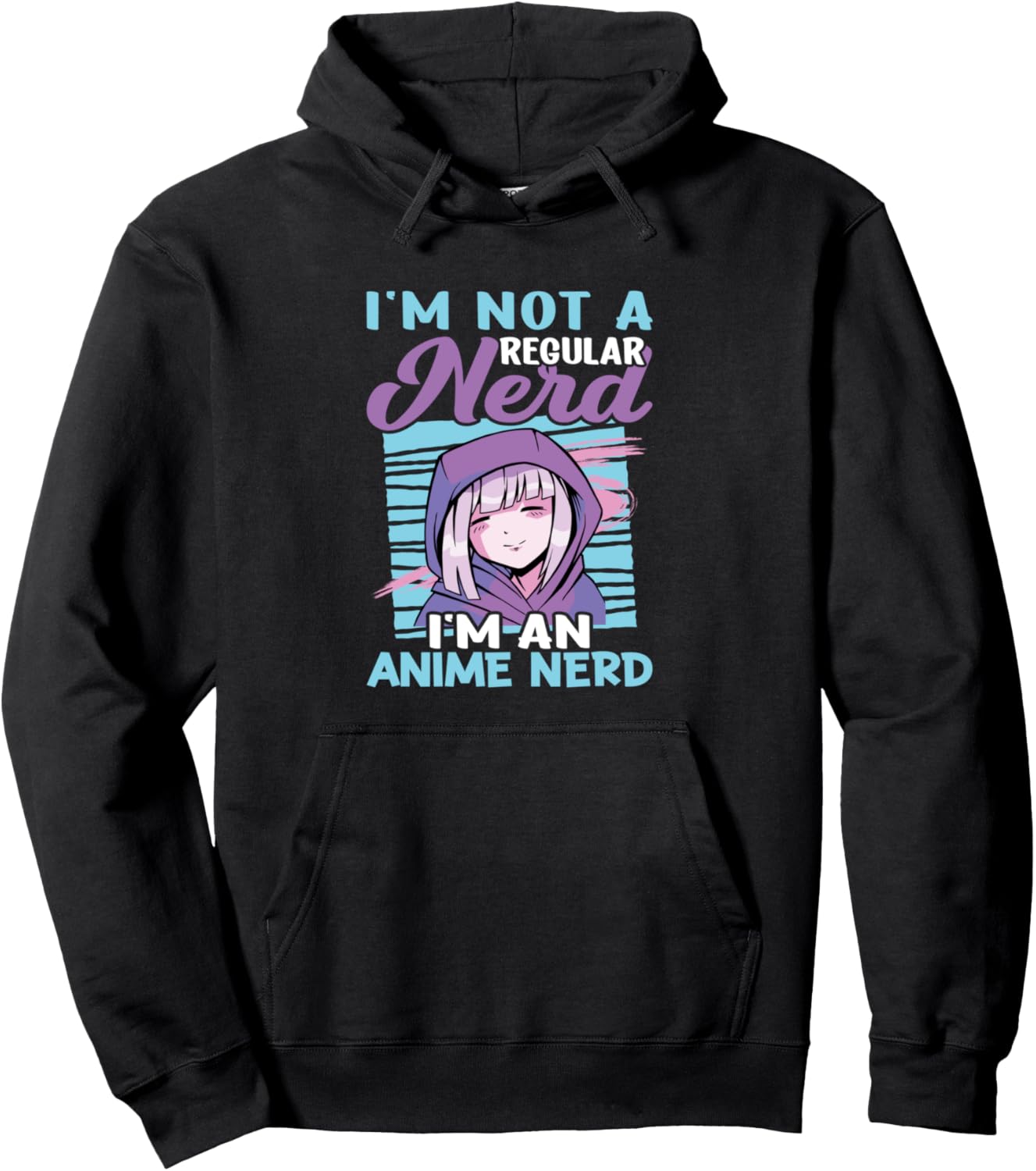Anime Nerd Design For Girls Pullover Hoodie