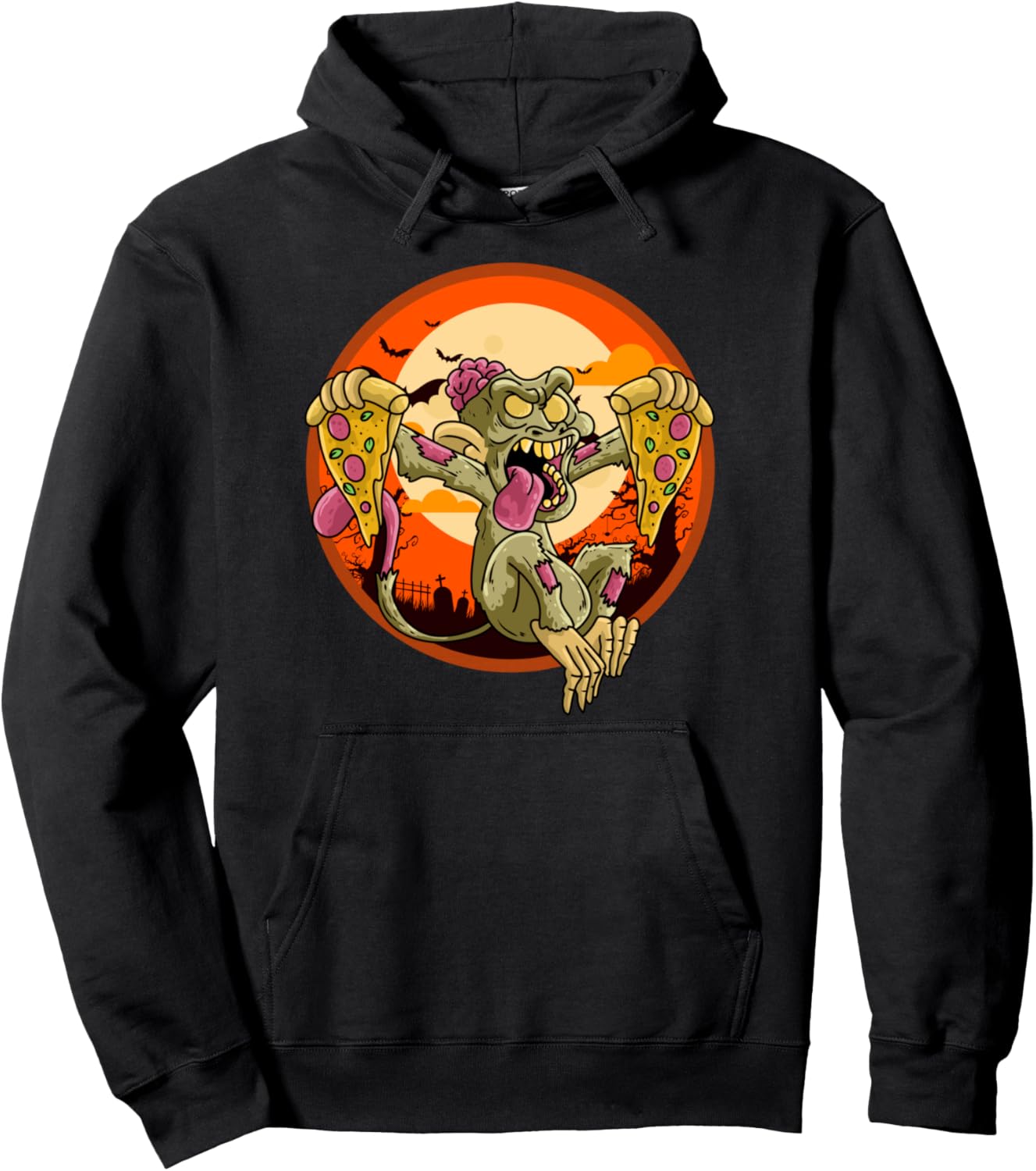 Creepy Halloween Zombie Ape Spooky Kawaii Anime Cartoon Pullover Hoodie
