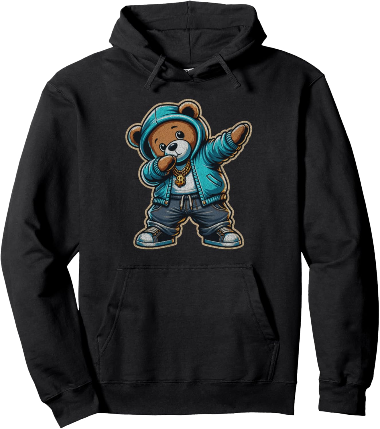 Funny Dabbing Hip-Hop Bear Streetwear Men Women Kids Pullover Hoodie