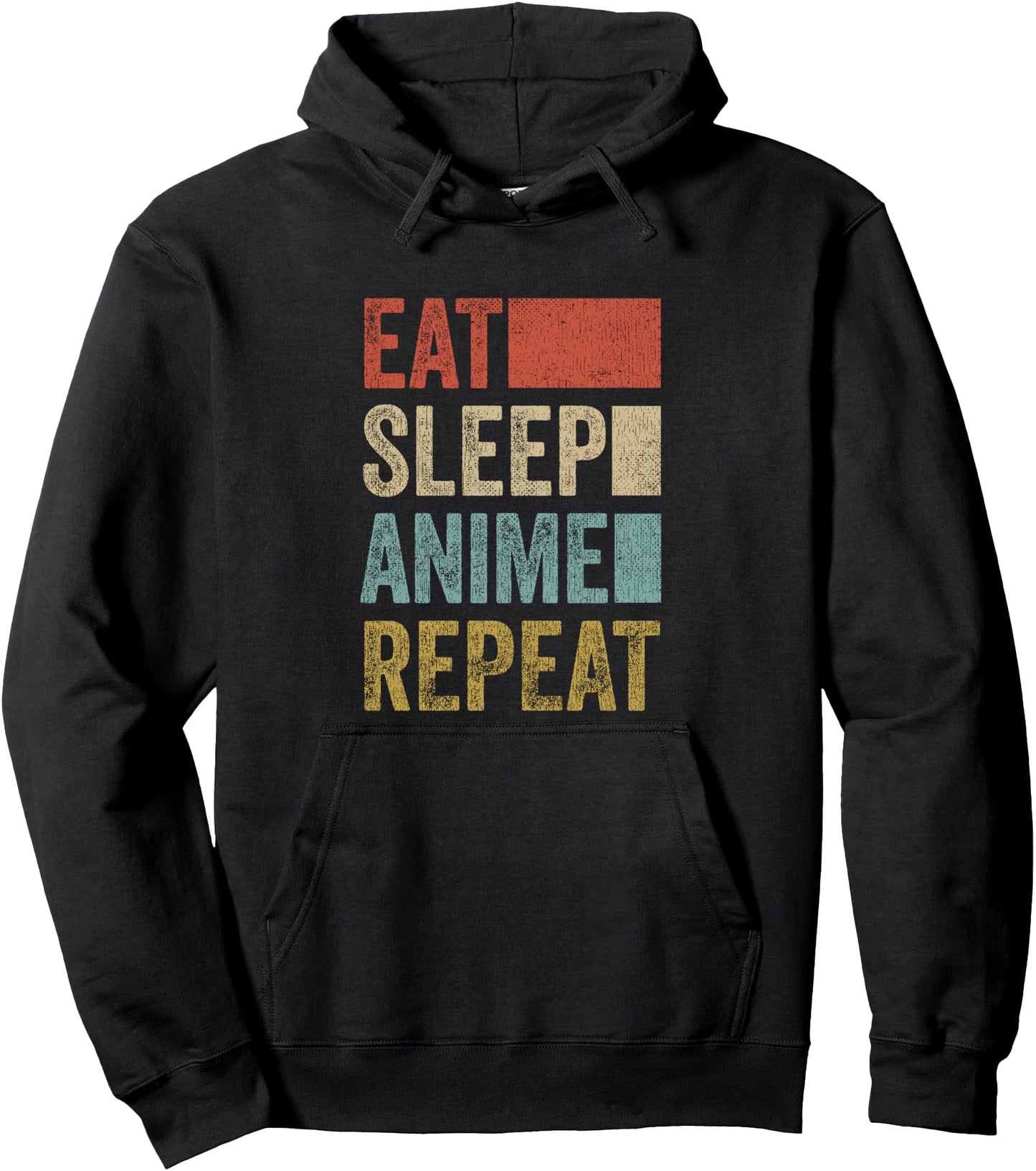 Vintage Retro Eat Sleep Anime Repeat Outfit Anime Pullover Hoodie