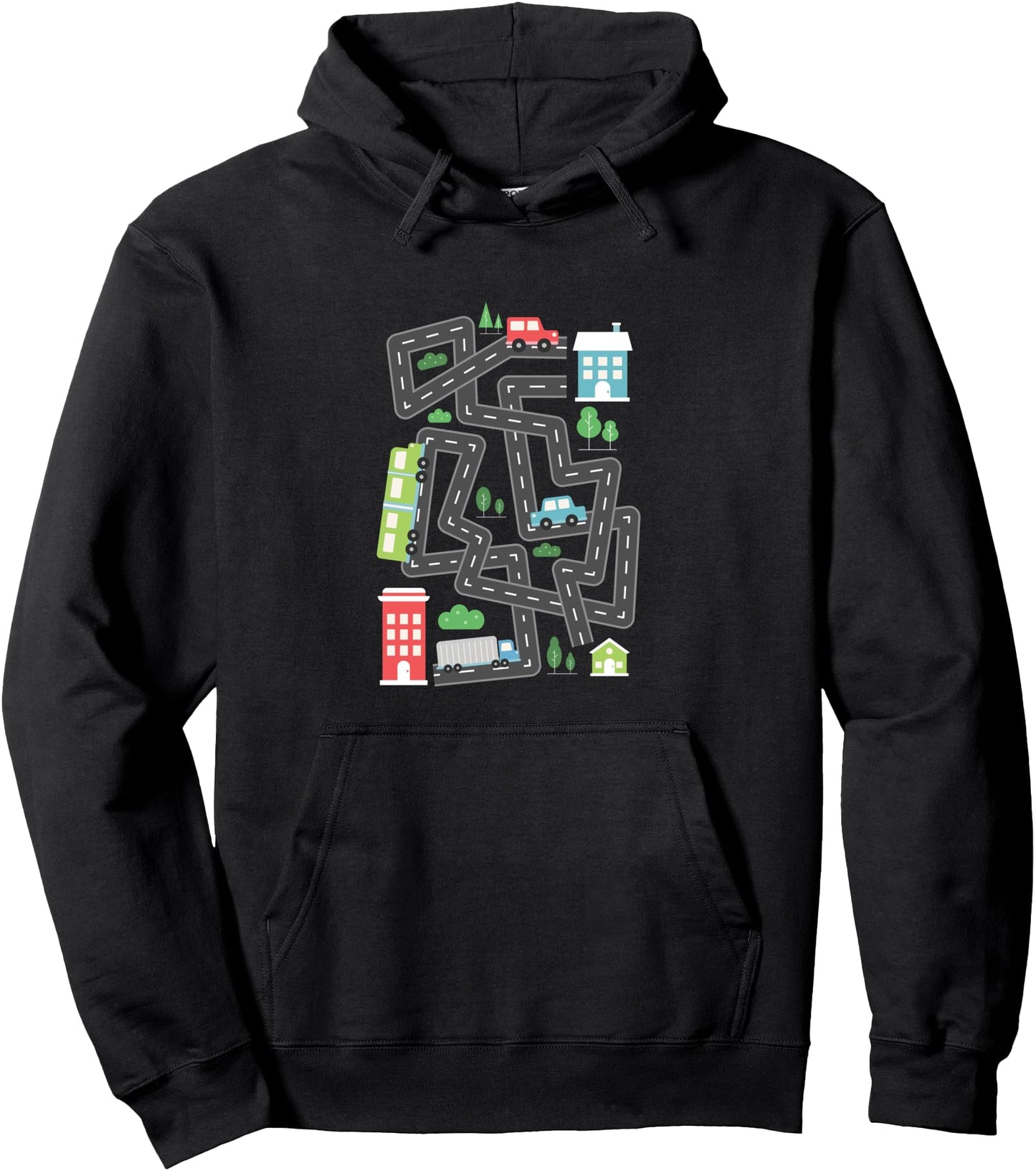 Toy Car Road Playmat Racing Car Playtime Race Track Pullover Hoodie